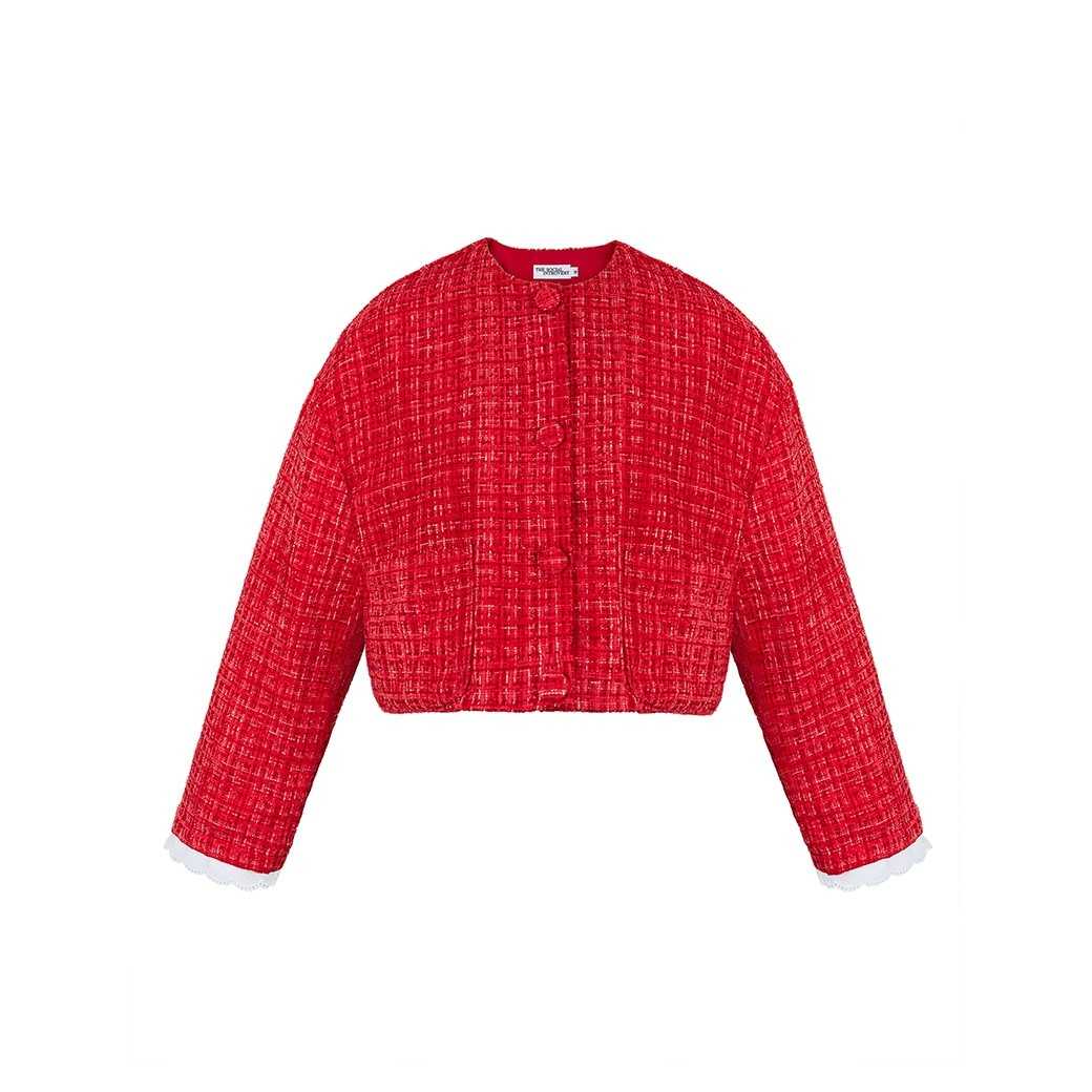 BEVERLY TWEED JACKET - RED