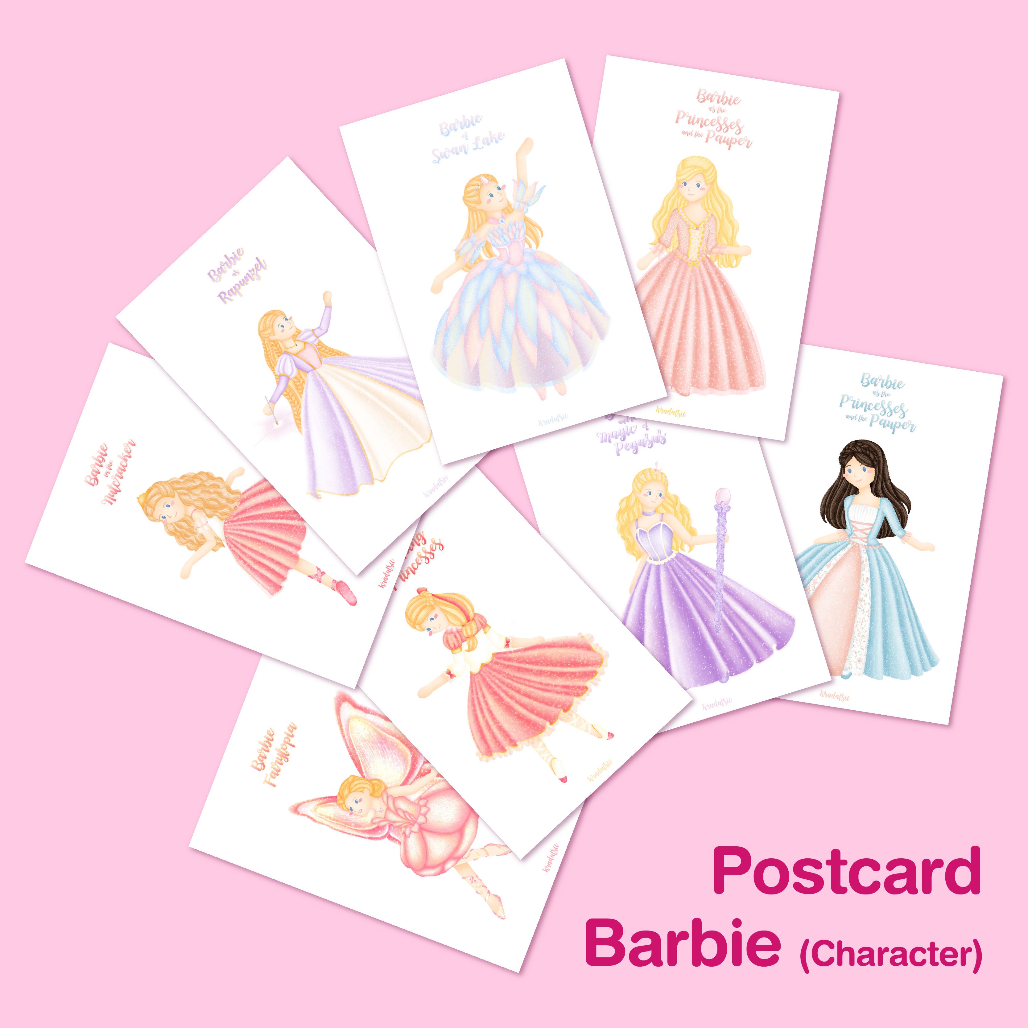 Postcard Barbie Character 1 (Fanart) โปสการ์ดบาร์บี้หน้าเก่าสาวสวยคู่กับเจ้าชายหล่อรวยธงกรมป่าไม้