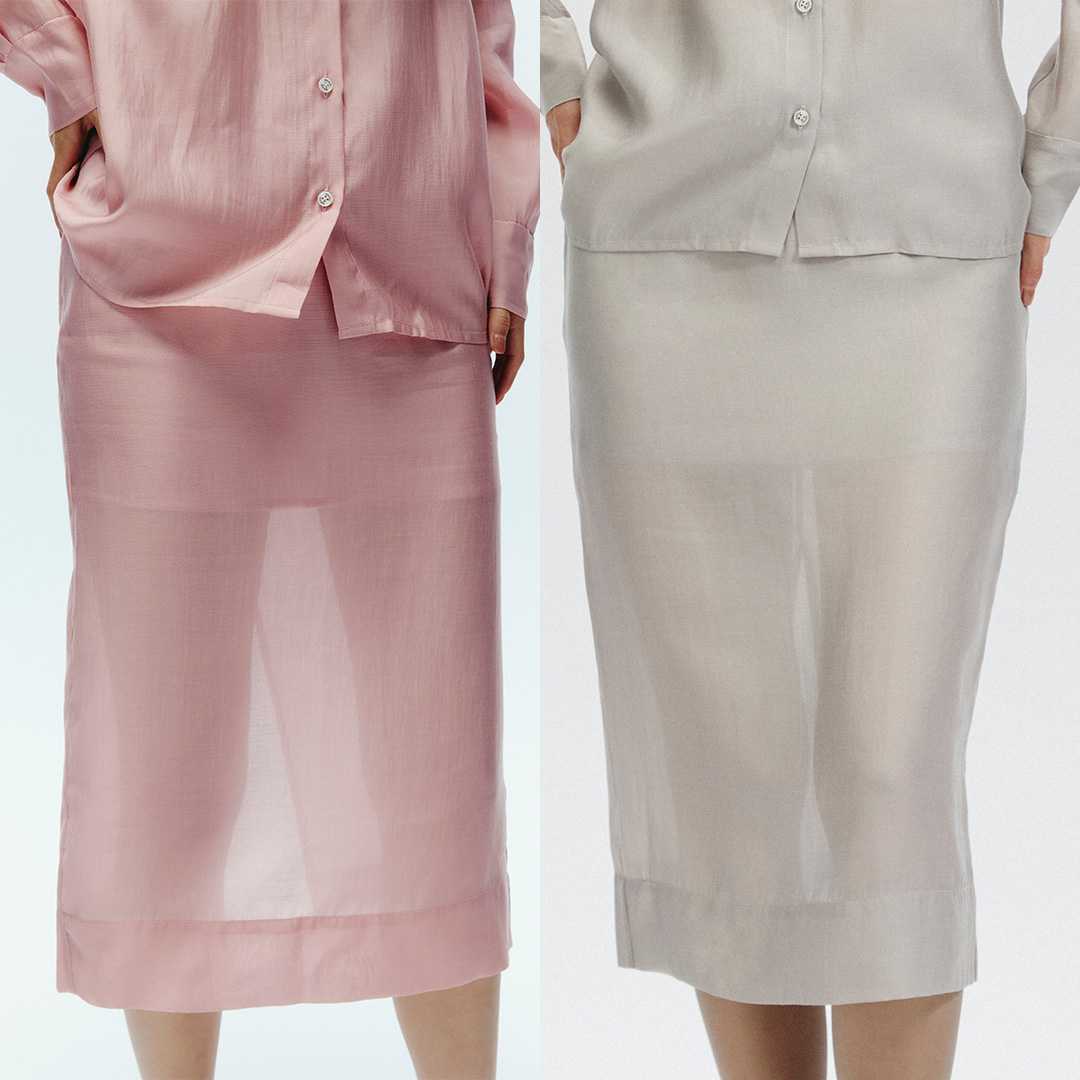 maison KEEPS | Mist Sheer Midi Skirt | กระโปรง