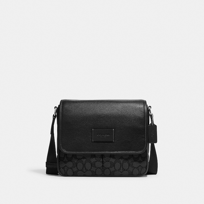 Coach CE534 Sprint Map Bag 25 (SVO1U) กระเป๋าสะพายข้างผู้ชาย สี Sv/Charcoal/Black
