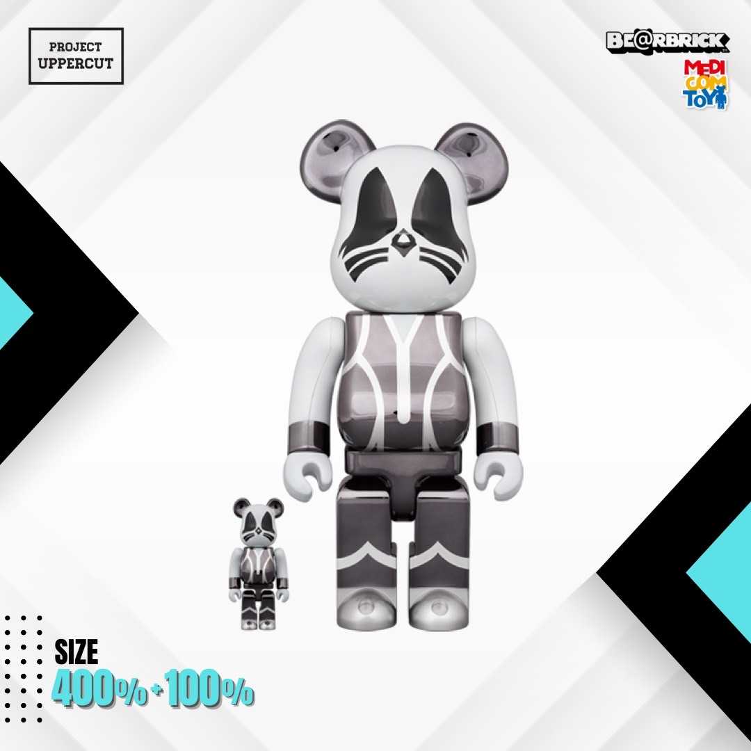 BE@RBRICK 400%+100% KISS : Catman - Chrome Ver. [New]