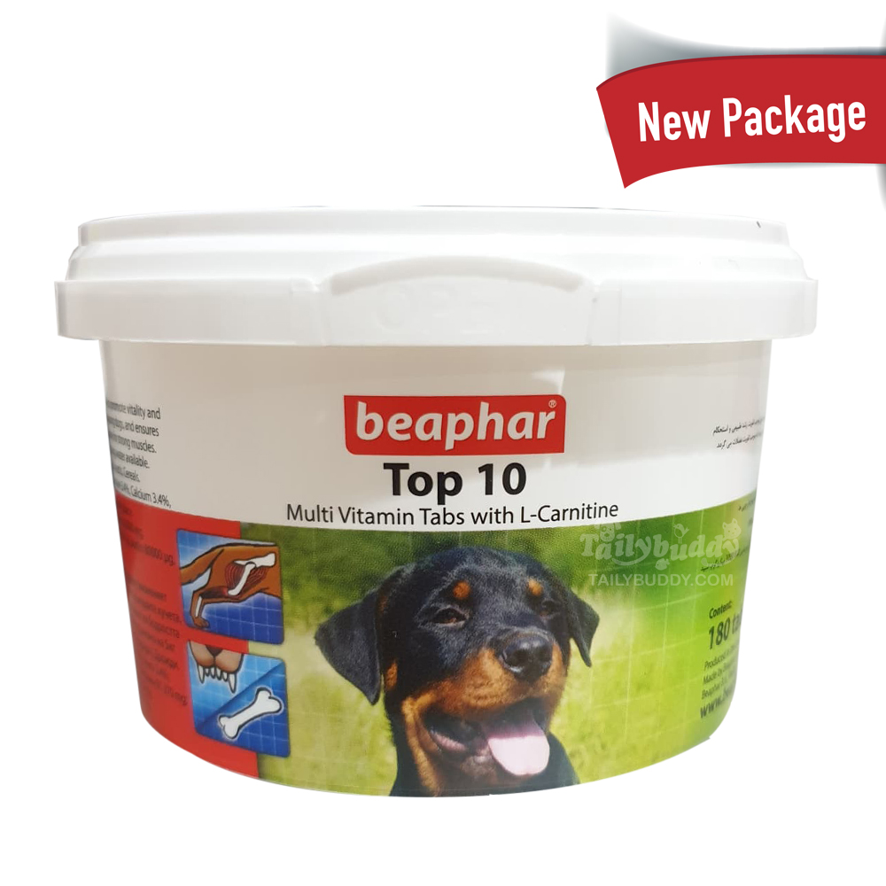 Beaphar Top 10 multivitamin for Dog บีฟาร์ วิตามินรวมและเกลือแร่ชนิดเม็ดสำหรับสุนัข เสริมสร้างกล้ามเ