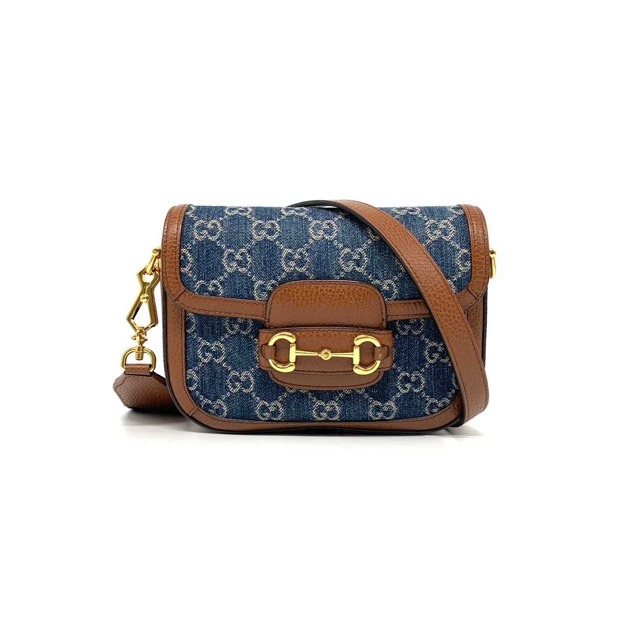 Gucci Horsebit 1955 mini denim ghw