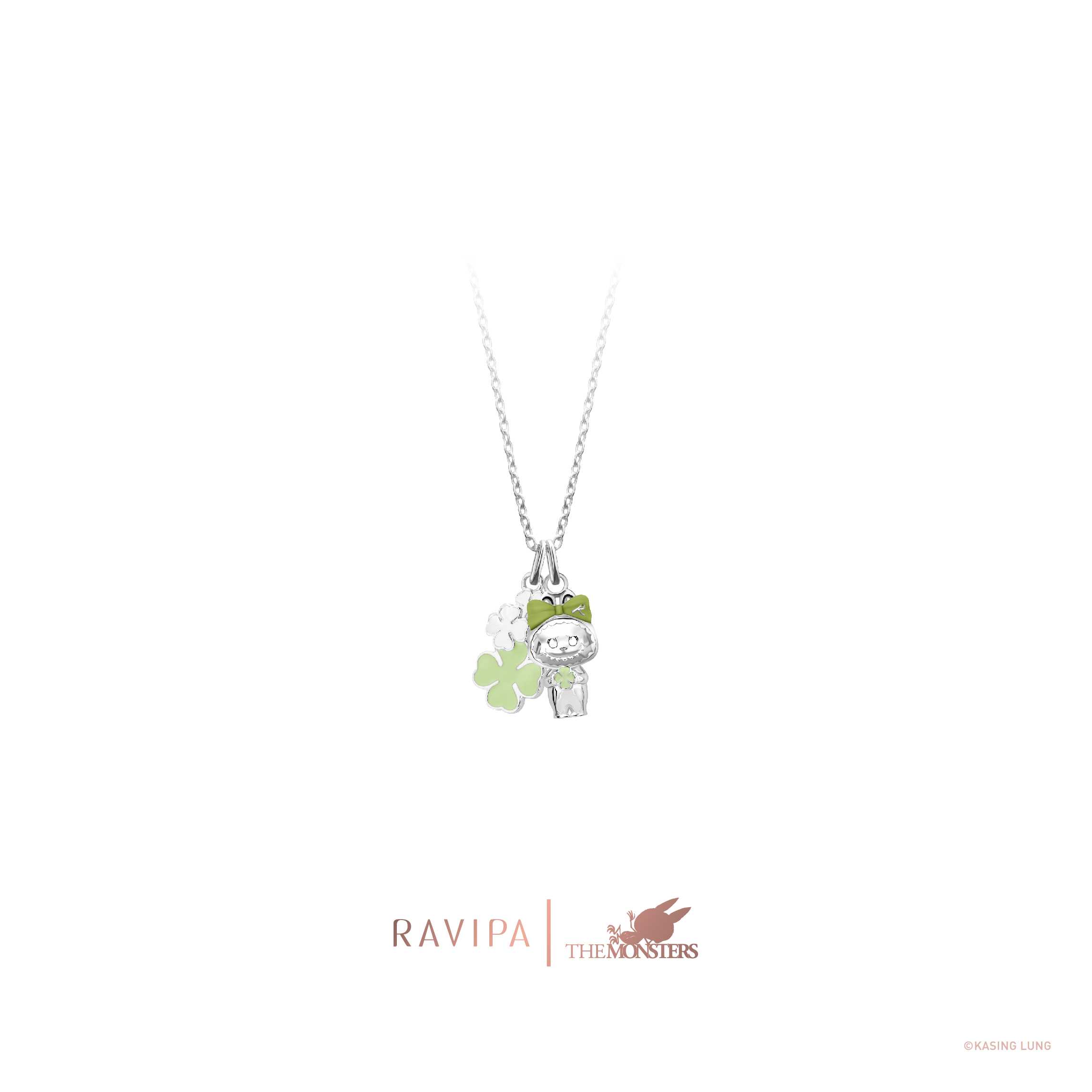 Labubu Baby Four-Leaf Clover Necklace