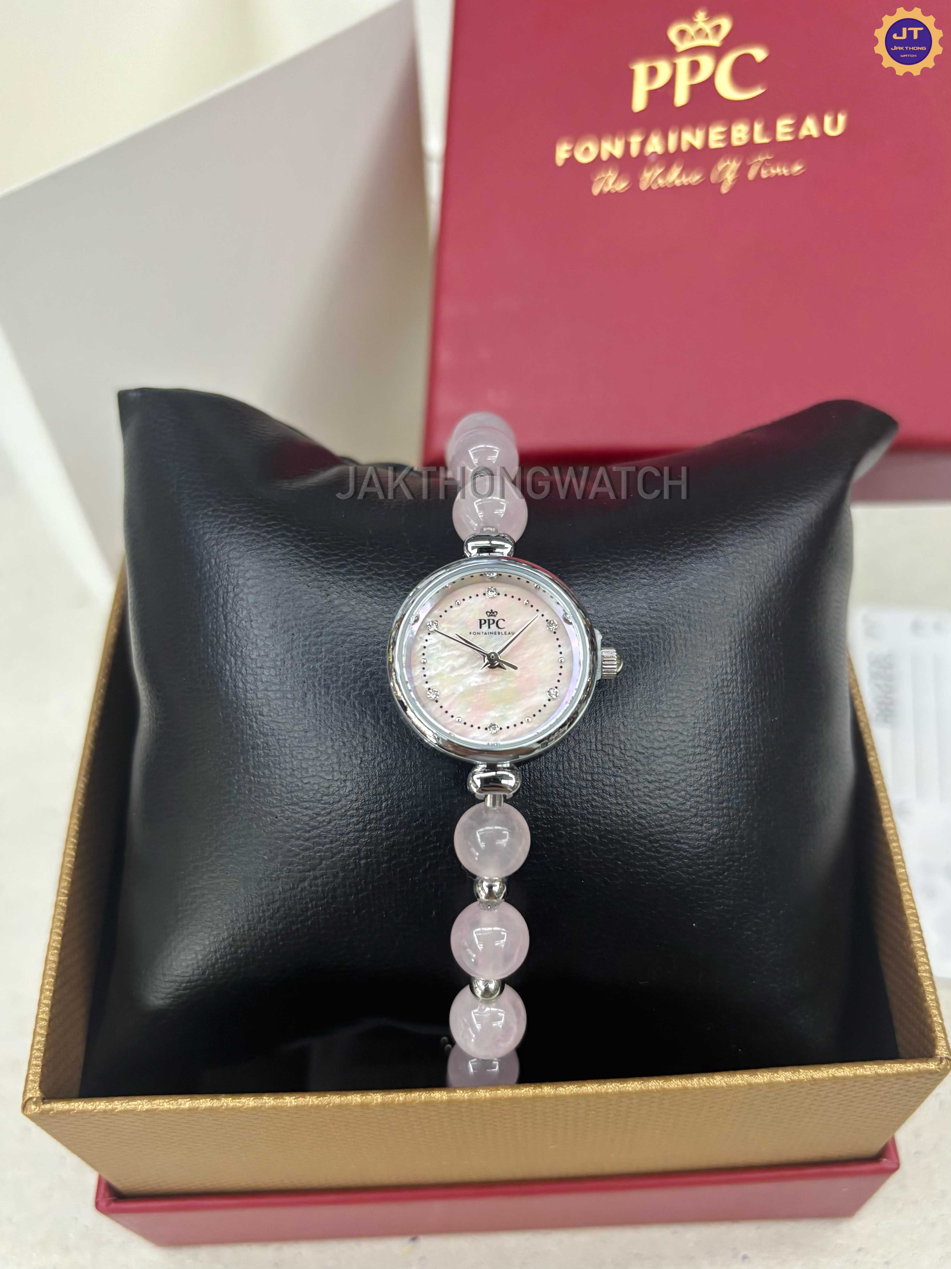 Paris Polo Club นาฬิกาข้อมือผู้หญิง รุ่น PPC-DH02-LPK สร้อยข้อมือคริสตัลสีชมพู