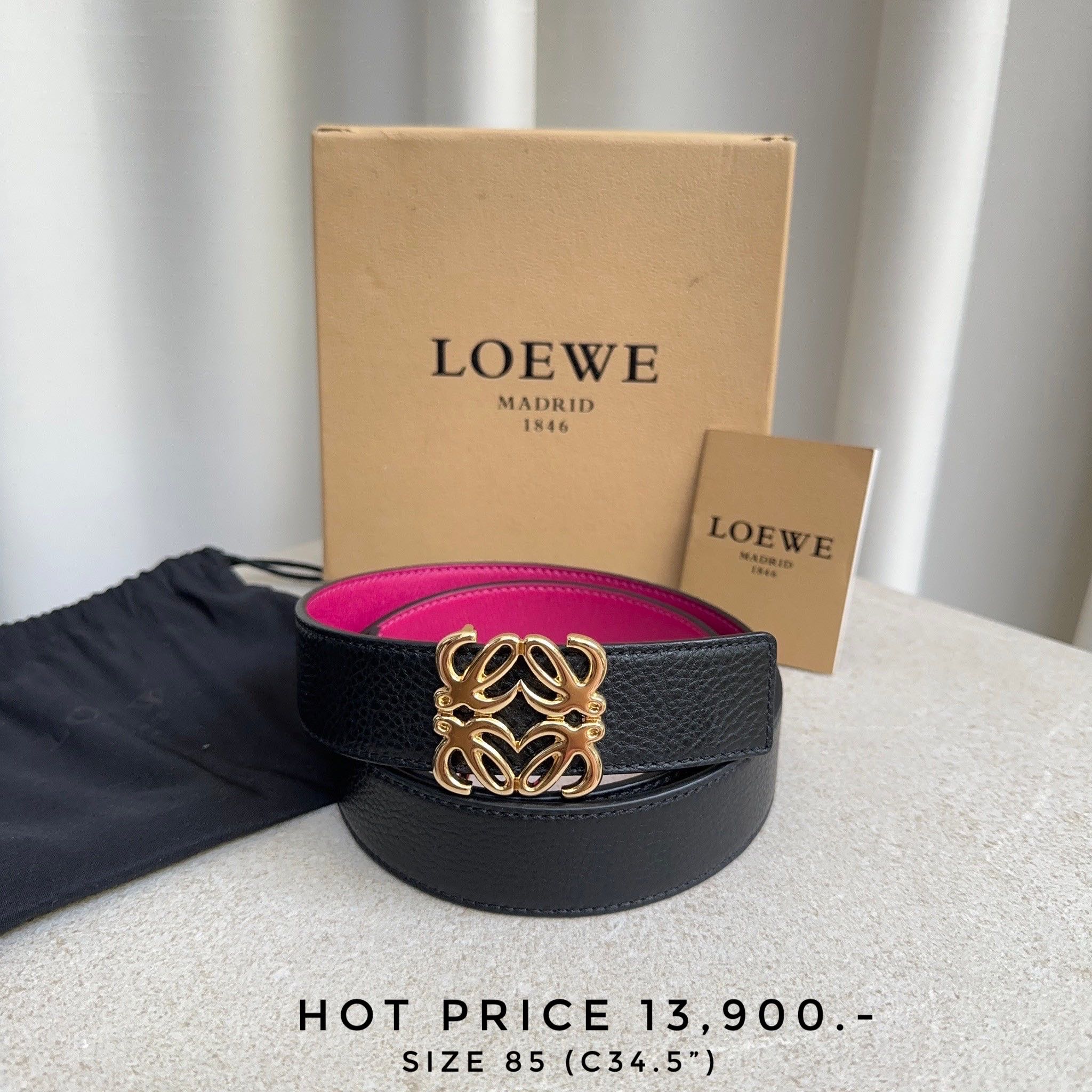 Loewe Belt Reversible -Black/Pink Size 85