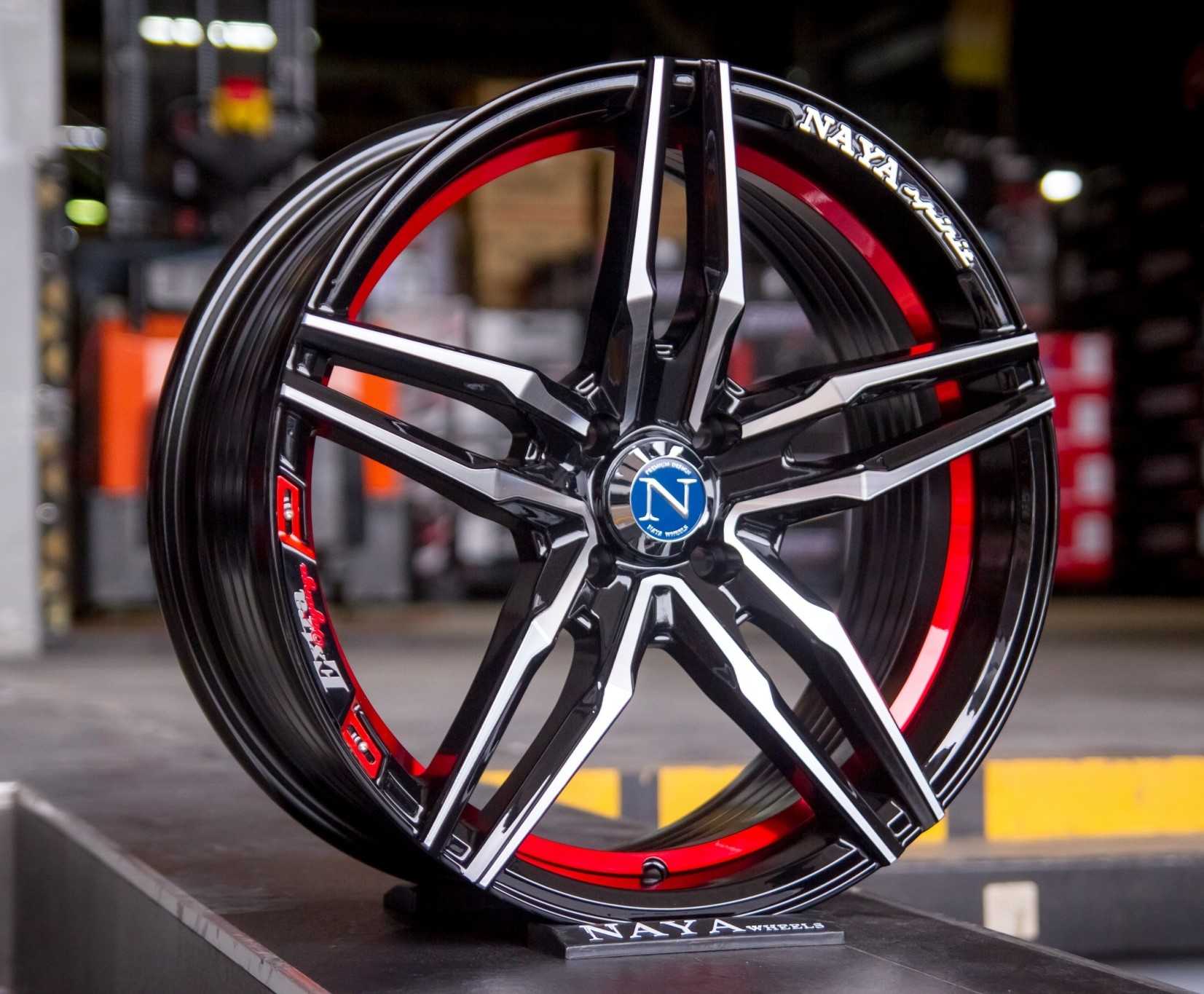 แม็กซ์ EVEREST-2SPORT(YA9935) 17X7.5 4X100 ET40CB.73.1 (R)B-P-X สีหน้าเงาร่องดำท้องแดงกลึงตัวหนังสือ