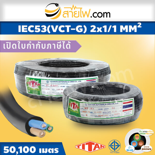 สายไฟ IEC53 VCT-G 2x1/1 Sqmm.