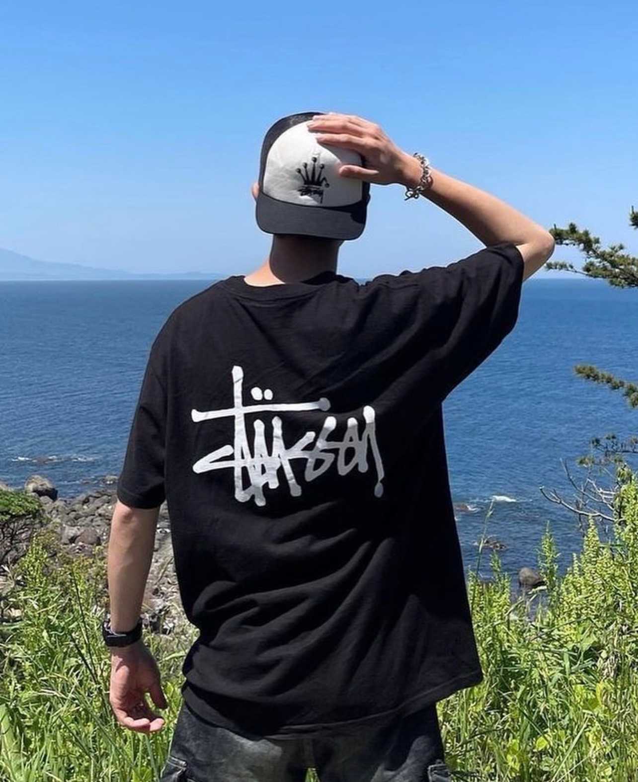 💥รุ่นใหม่💥 Stussy Basic Tee T-Shirt  เสื้อยืดสีดำ รุ่น Signature
