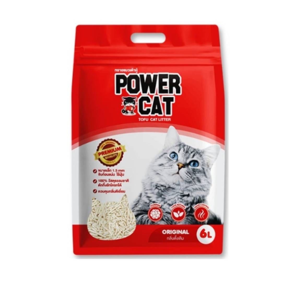 ทรายเต้าหู้ Power Cat กลิ่น Original 6 L.