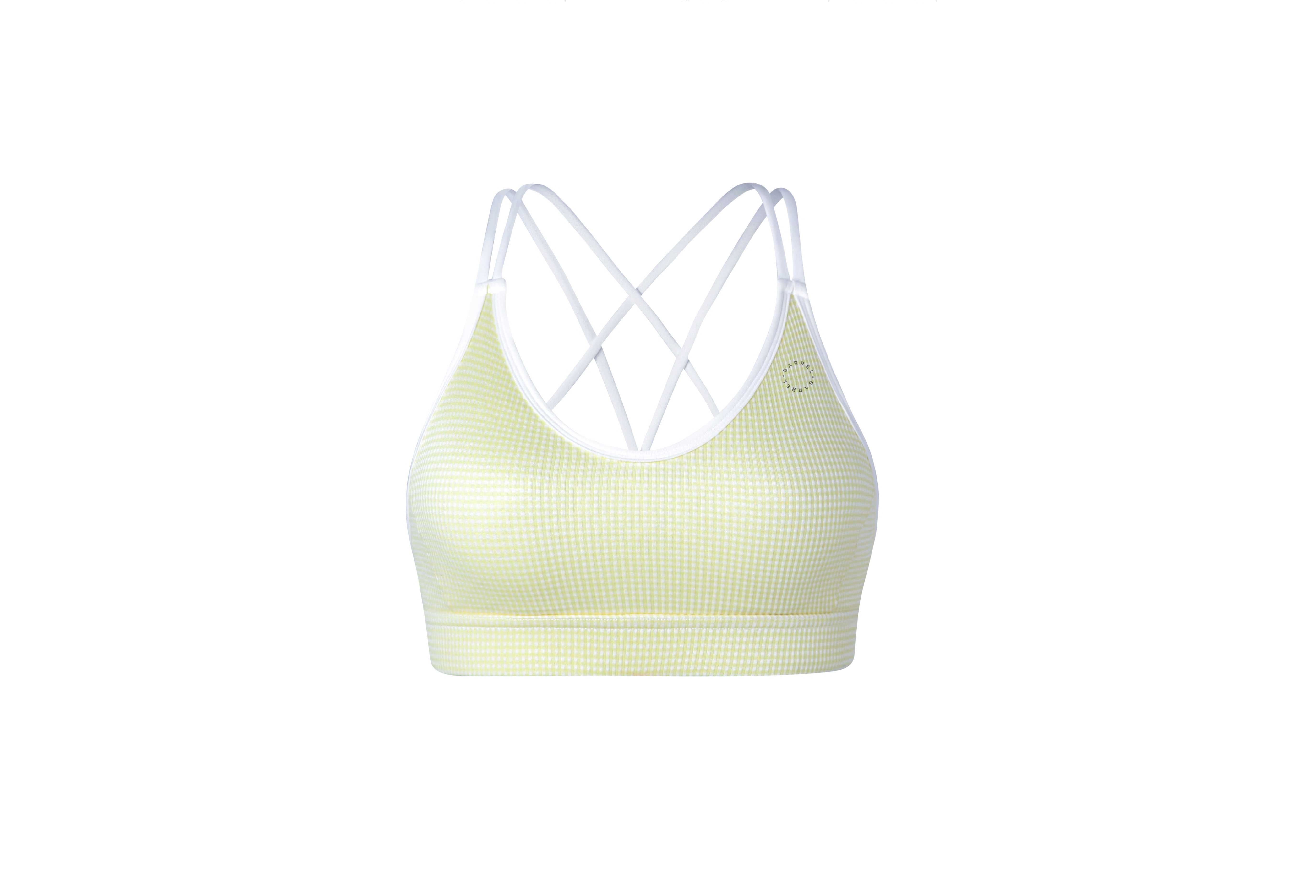 BARREL FIT STRAP CHECK BRA TOP YELLOW CHECK (FIT)