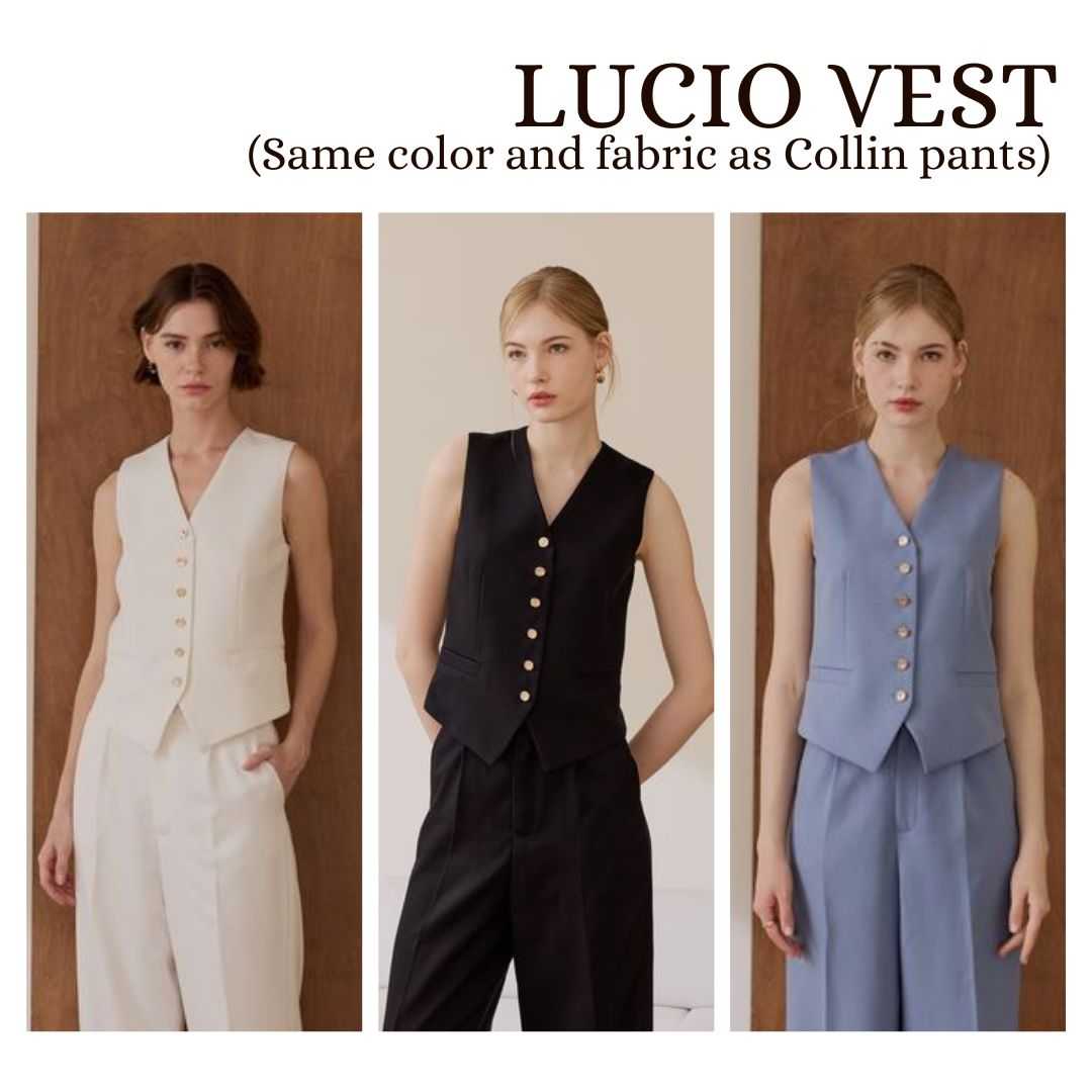Lucio Vest สี Soft white, Soft black, Soft jeans