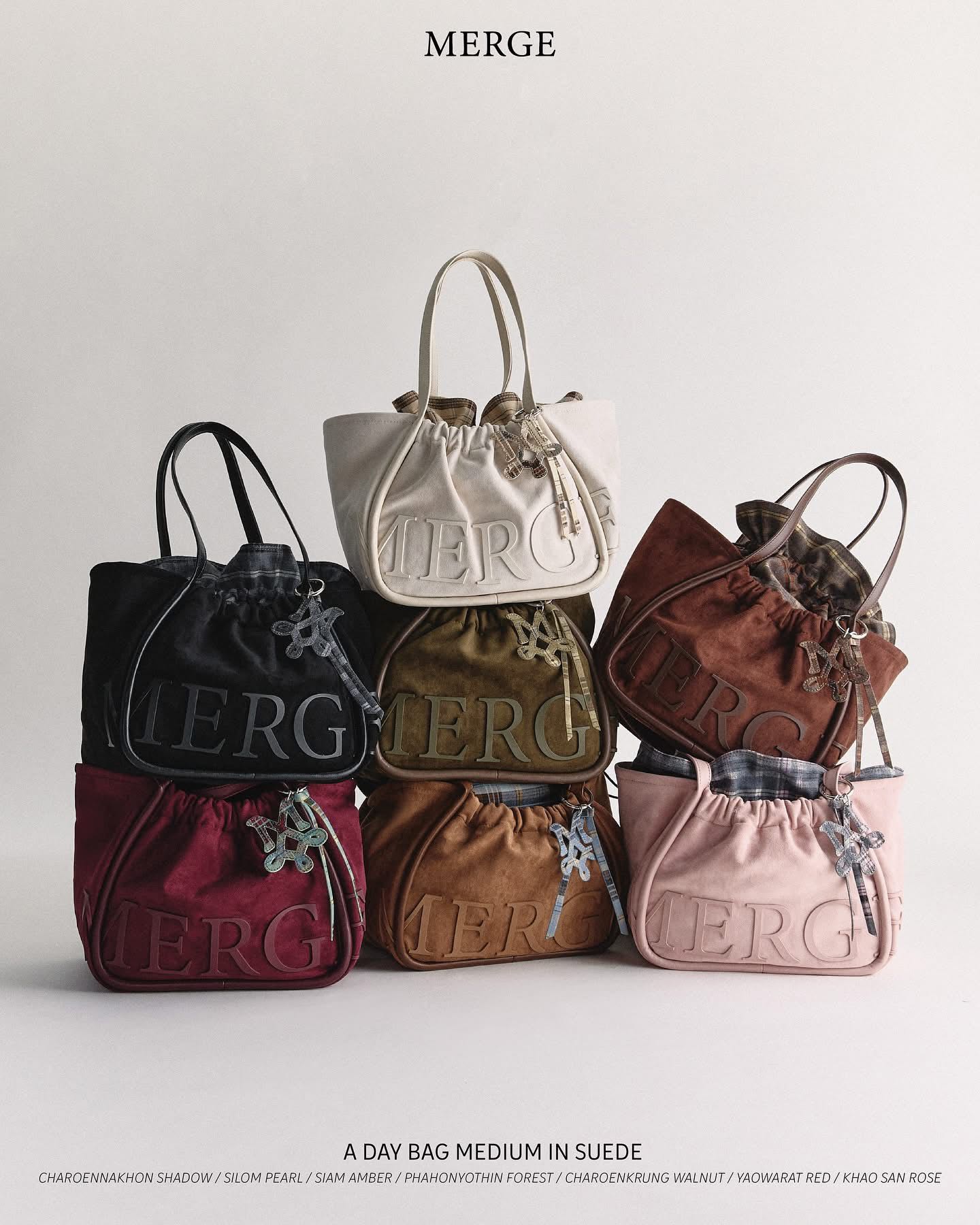 Merge A Day Bag in Suede  Medium