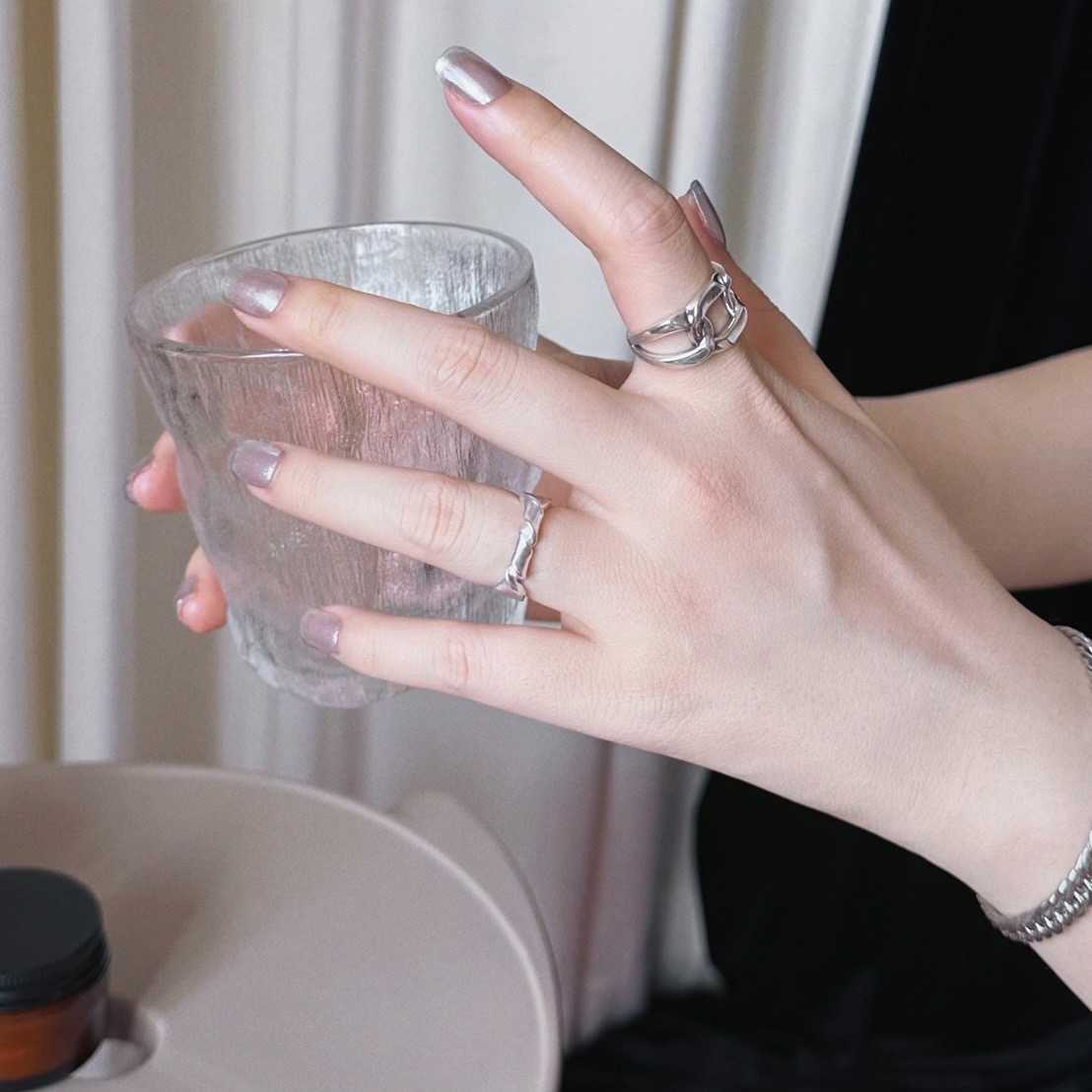 [พร้อมส่ง] 💍〰️ แหวน 2 แบบ ลายโซ่/เกลียว | QF011