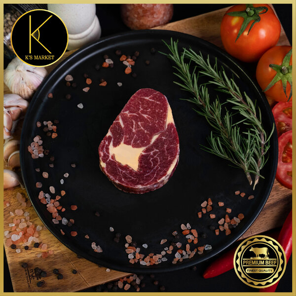 เนื้อสเต็กริบอาย นิวซีแลนด์ ขุนด้วยหญ้า (130-170 กรัม) นำเข้าเอง มีฮาลาล