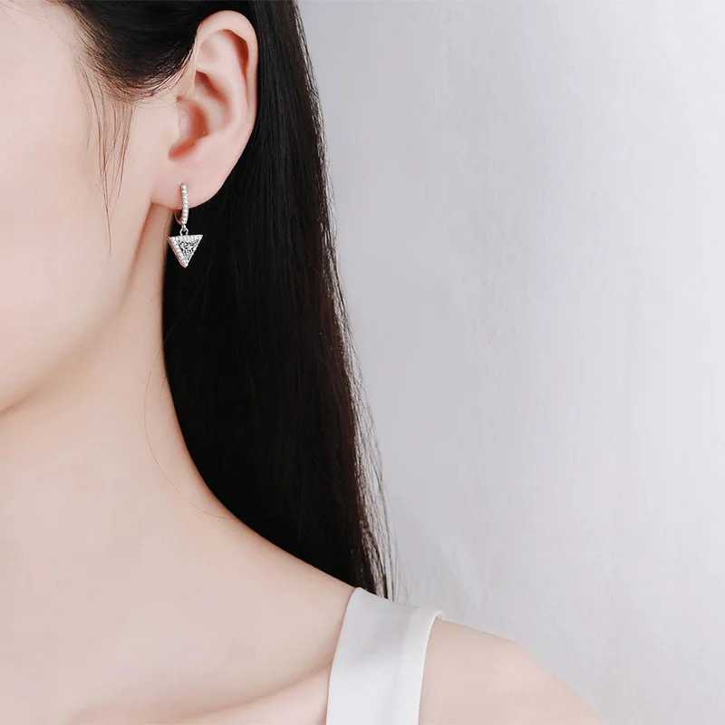 drop triangle diamond earrings