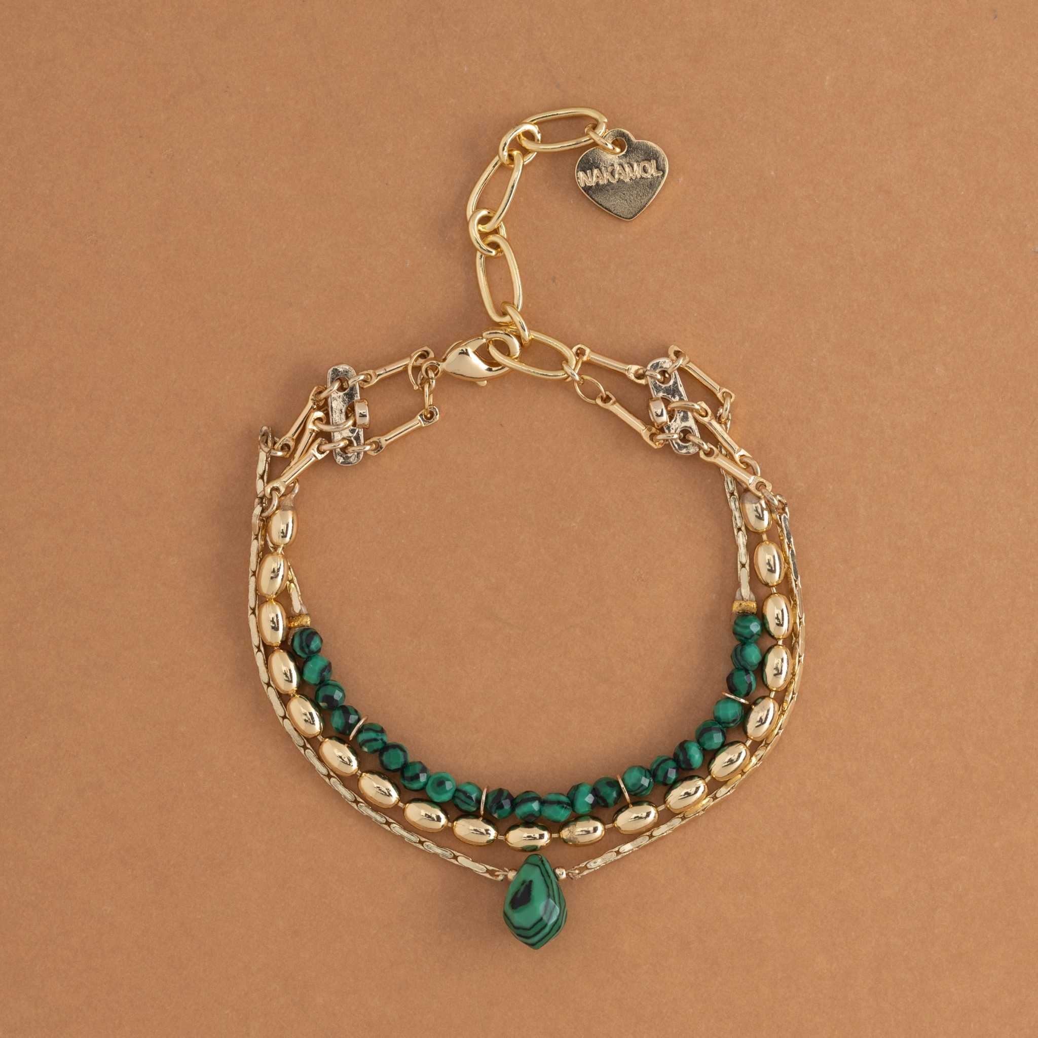 MALACHITE GOLD CHAIN BRACELET