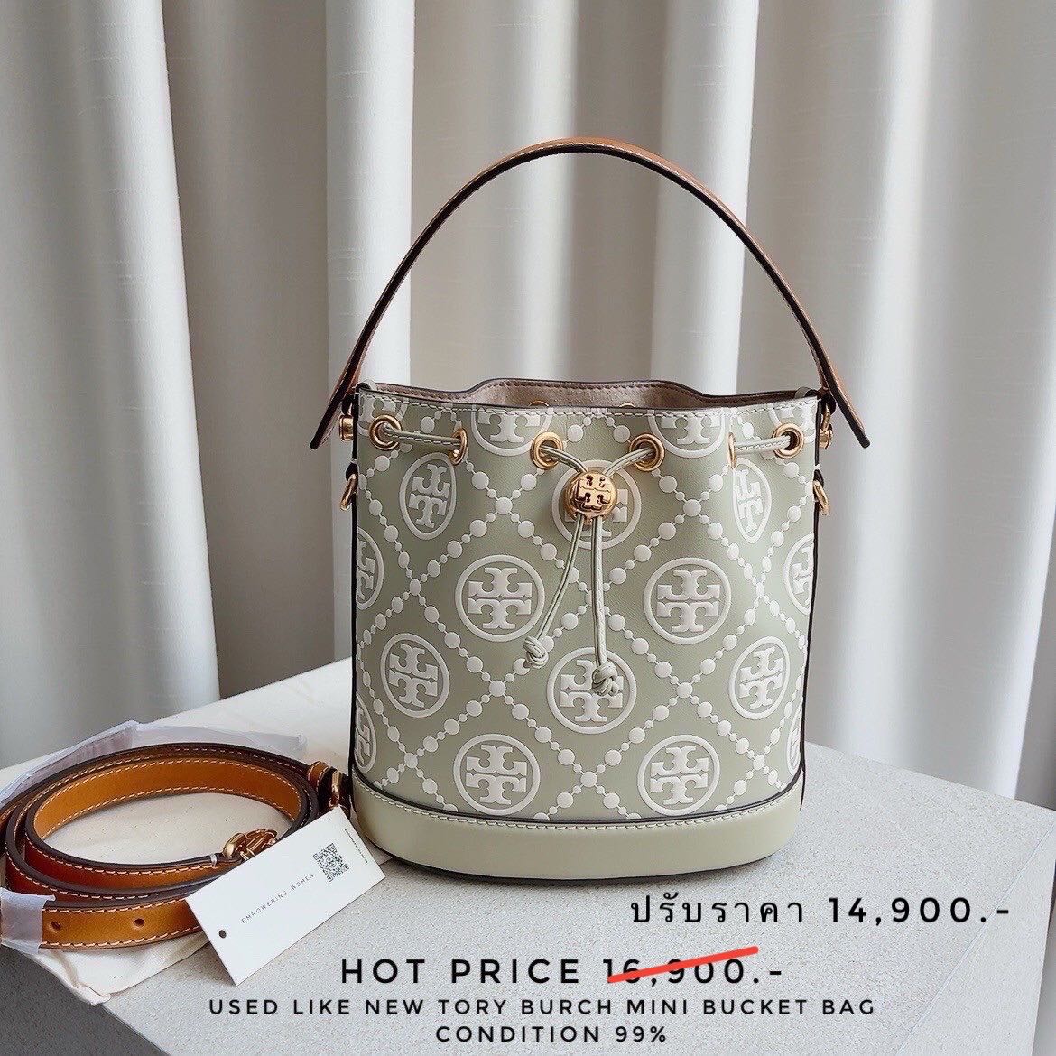 USED LIKE NEW TORY BURCH MINI BUCKET BAG