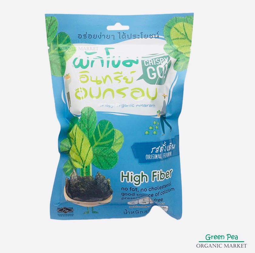 Crispy Go , ผักโขมอบกรอบ อินทรีย์  5 รสชาติ ,Super snack 7กรัม อาหารยอดฮิต