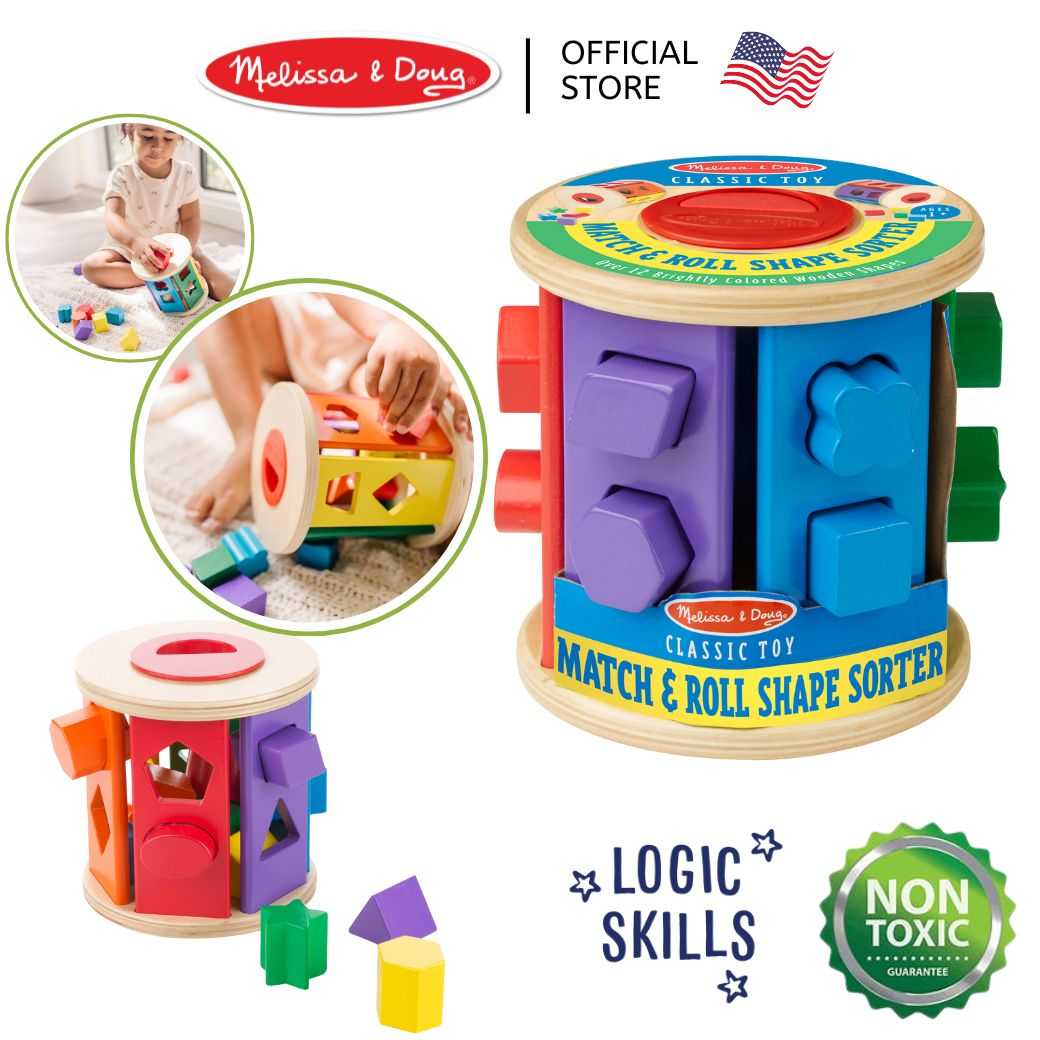(ของแท้ USA) บล๊อกหยอด สี รูปทรง Match & Roll Shape Sorter Melissa Doug ของเล่นเด็ก 1 2 3 4 ขวบ 9041