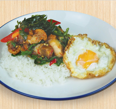 ข้าวกะเพราหมูกรอบ