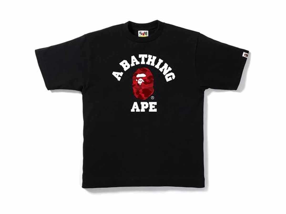 Bape College Tee Black/Red