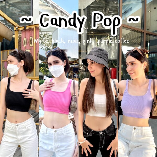 💞Candy Pop 💞 เสื้อครอปมาใหม่ สีสันสดใสน่ารักมากกกก พร้อมส่งนะค้า จัดเลย