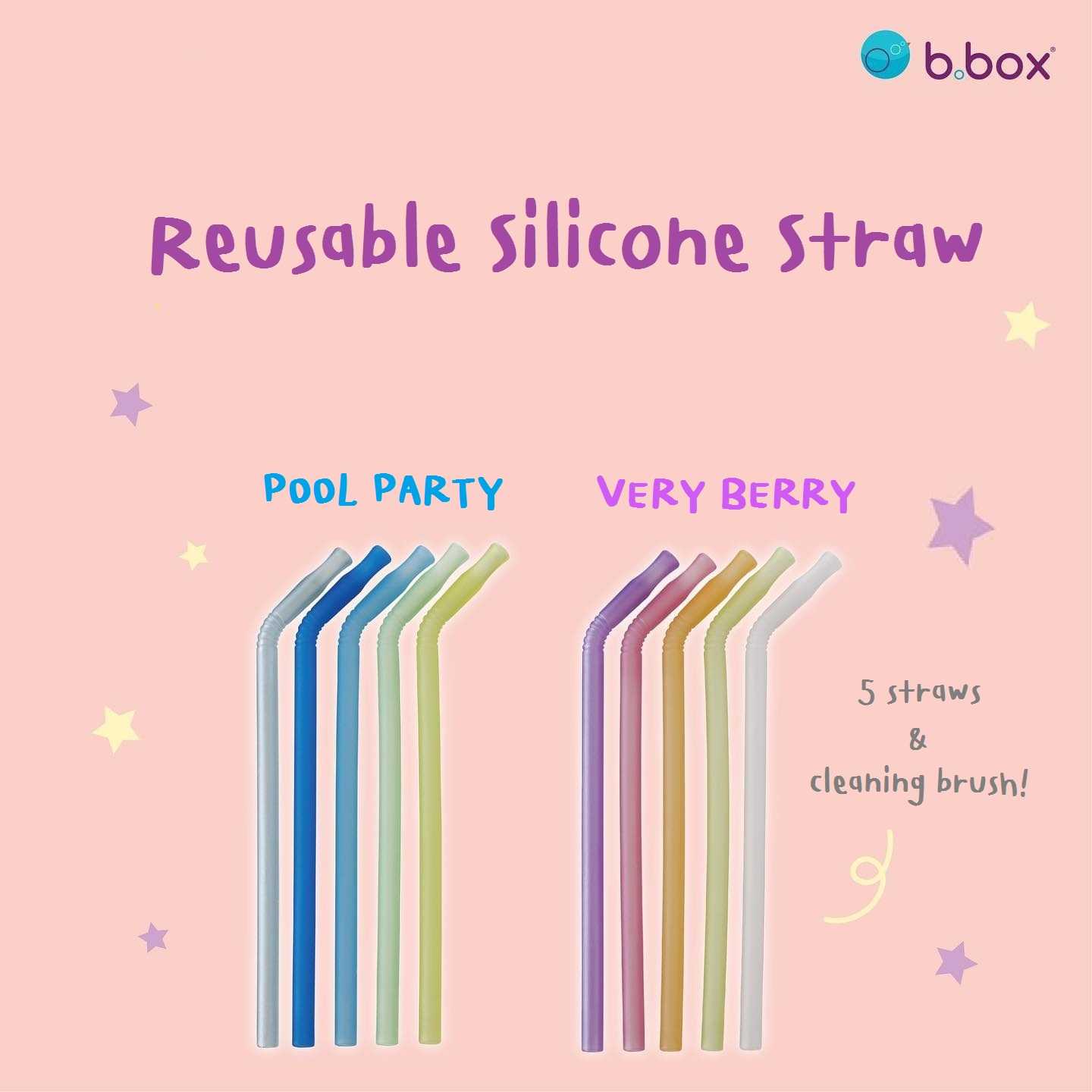 Best Seller Bbox Reusable Silicone Straw หลอดซิลิโคน
