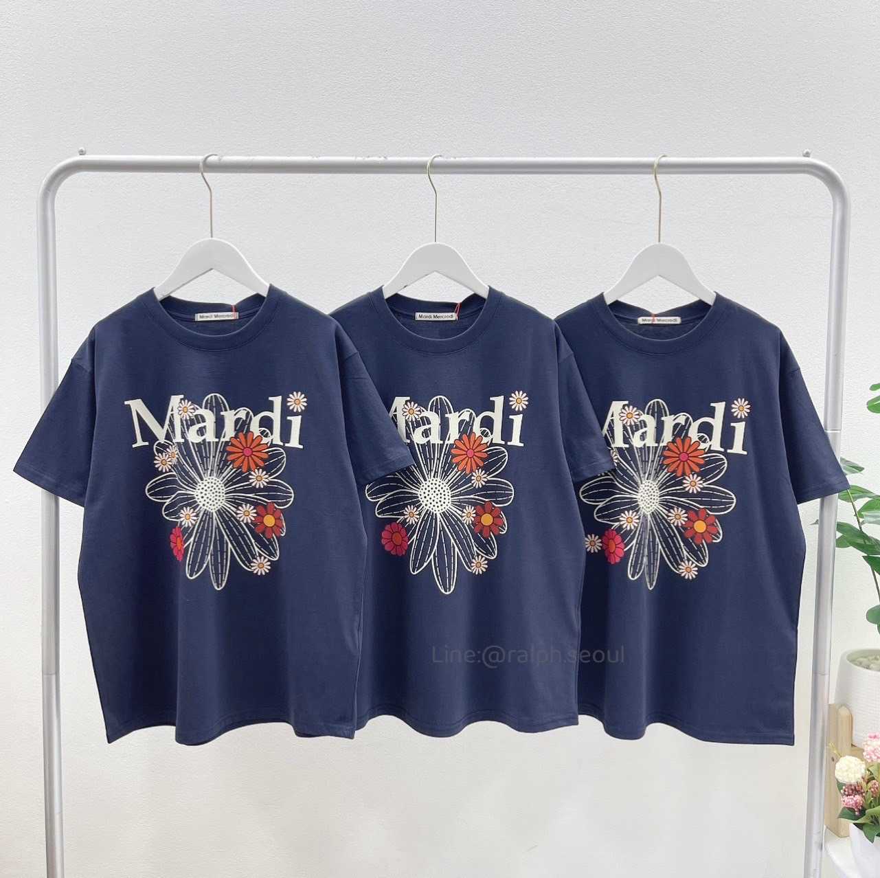 Mardi Flower Blossom T-shirt(NAVY/IVORY) New!!!