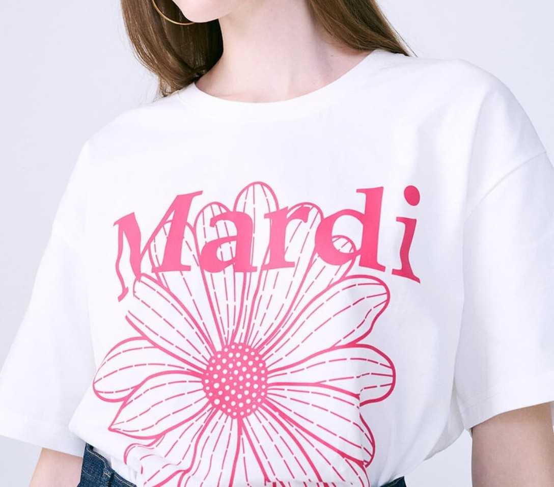 Mardi Flower White Pink T-Shirt
