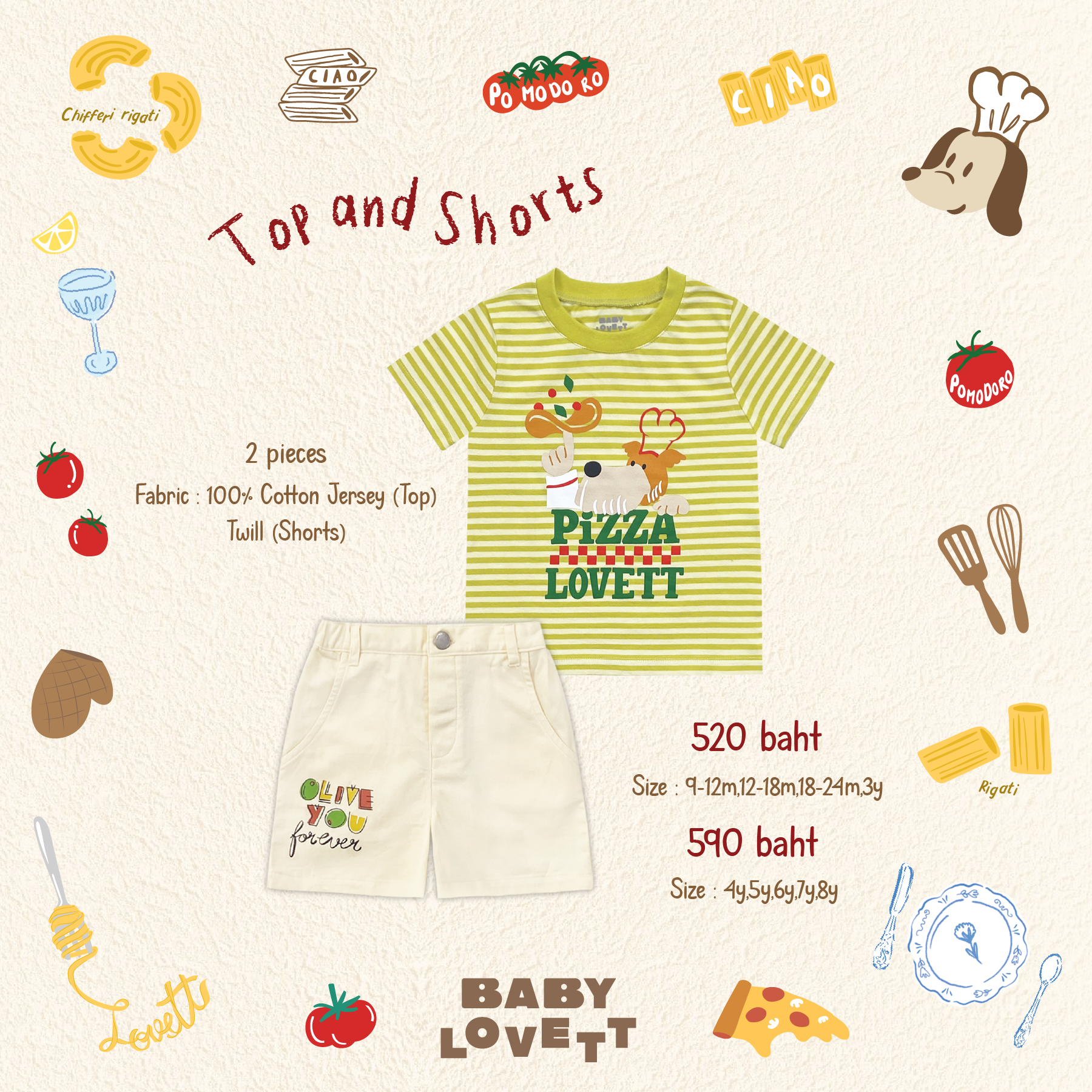 25 Bon Appétit Baby - Top and Shorts