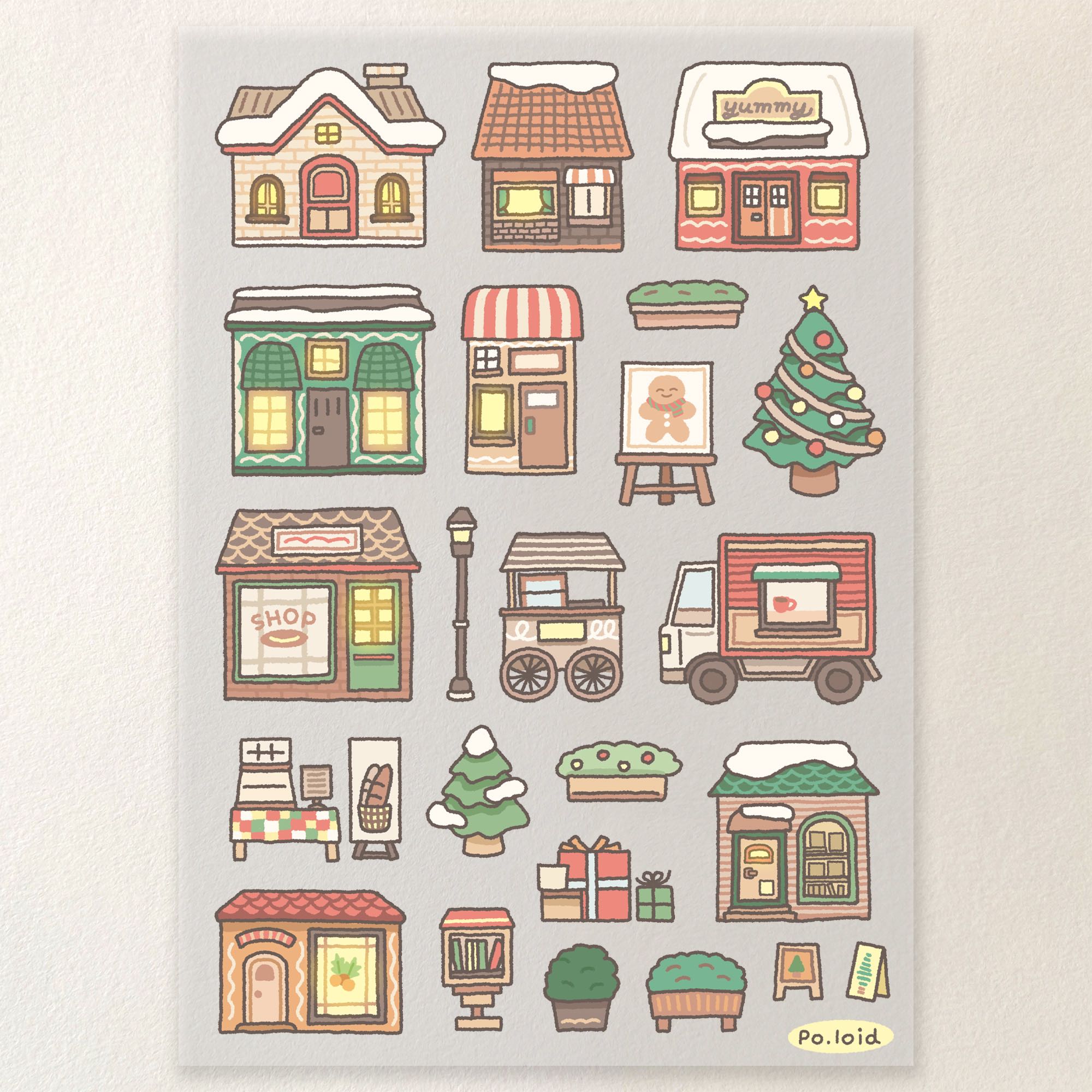 Winter house sticker