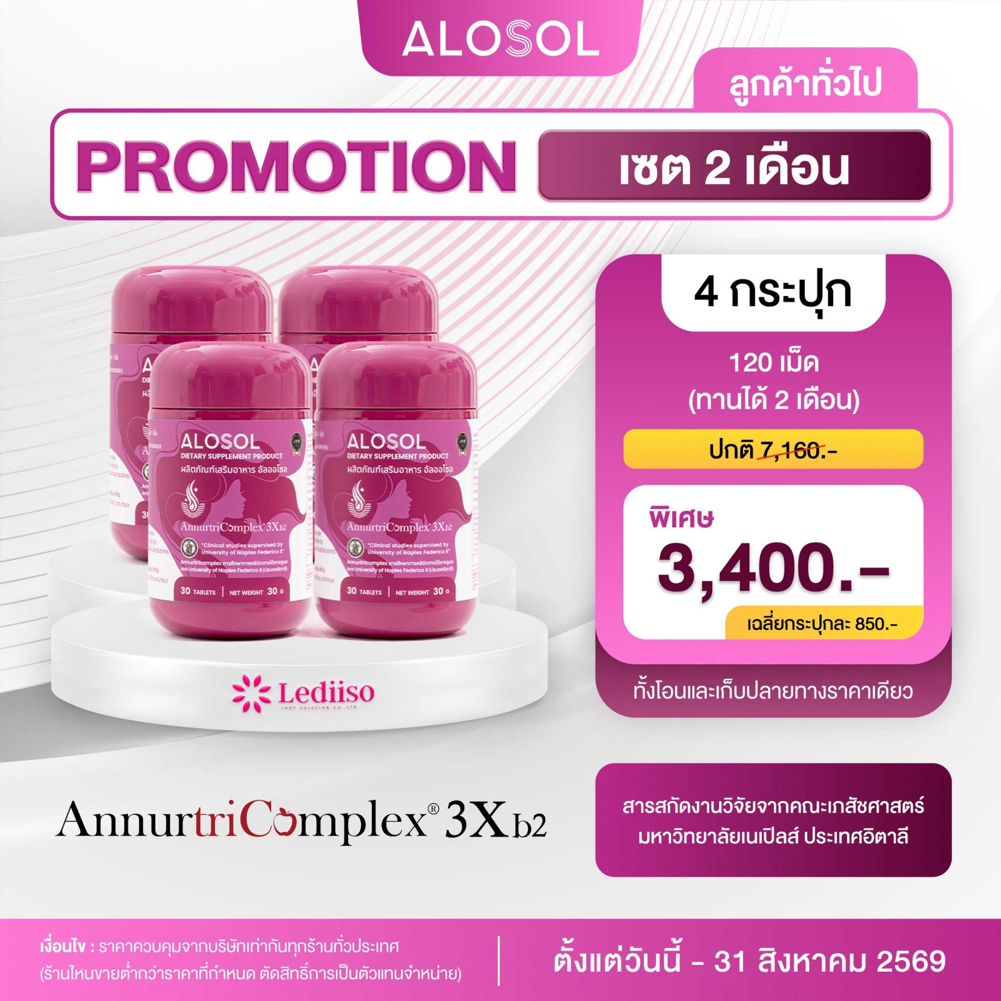 ALOSOL  by LADIISO  โปรโมชั่น   4  กระปุก