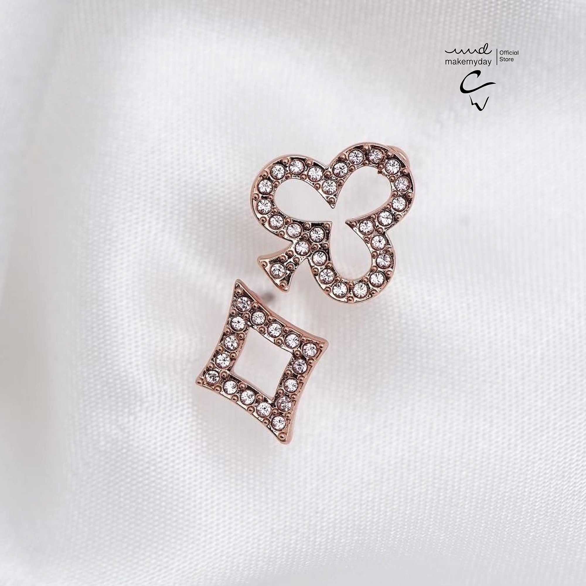 CrystalWork ต่างหู รุ่น Alice สี Rose Gold / Silver / Black Diamond