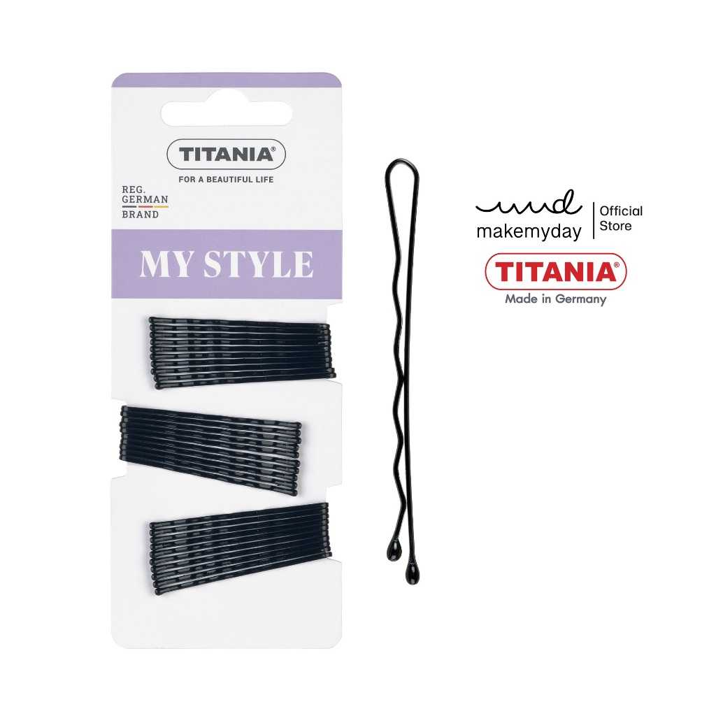 TITANIA กิ๊บติดผม Hair clips (30 ชิ้น) สีดำ นำเข้าจากเยอรมัน