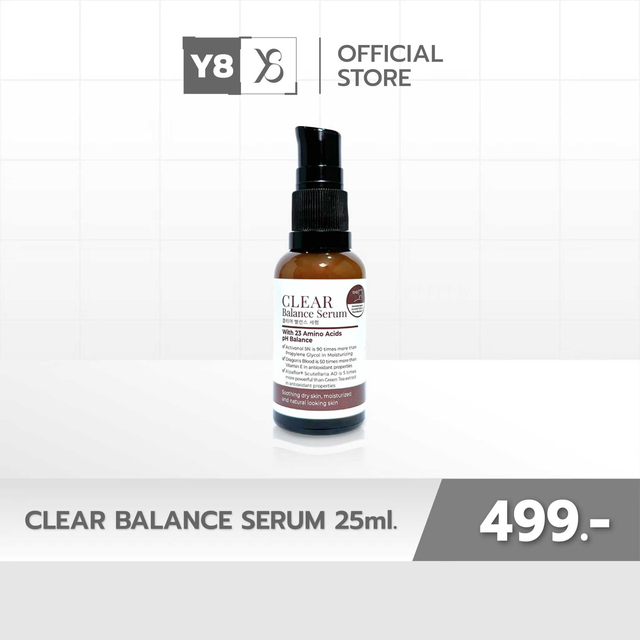 Y8 CLEAR BALANCE SERUM เซรั่มบำรุงผิวหน้า ปรับสมดุลผิวให้แข็งแรง เคลียร์สิว ผิวแห้ง ริ้วรอย