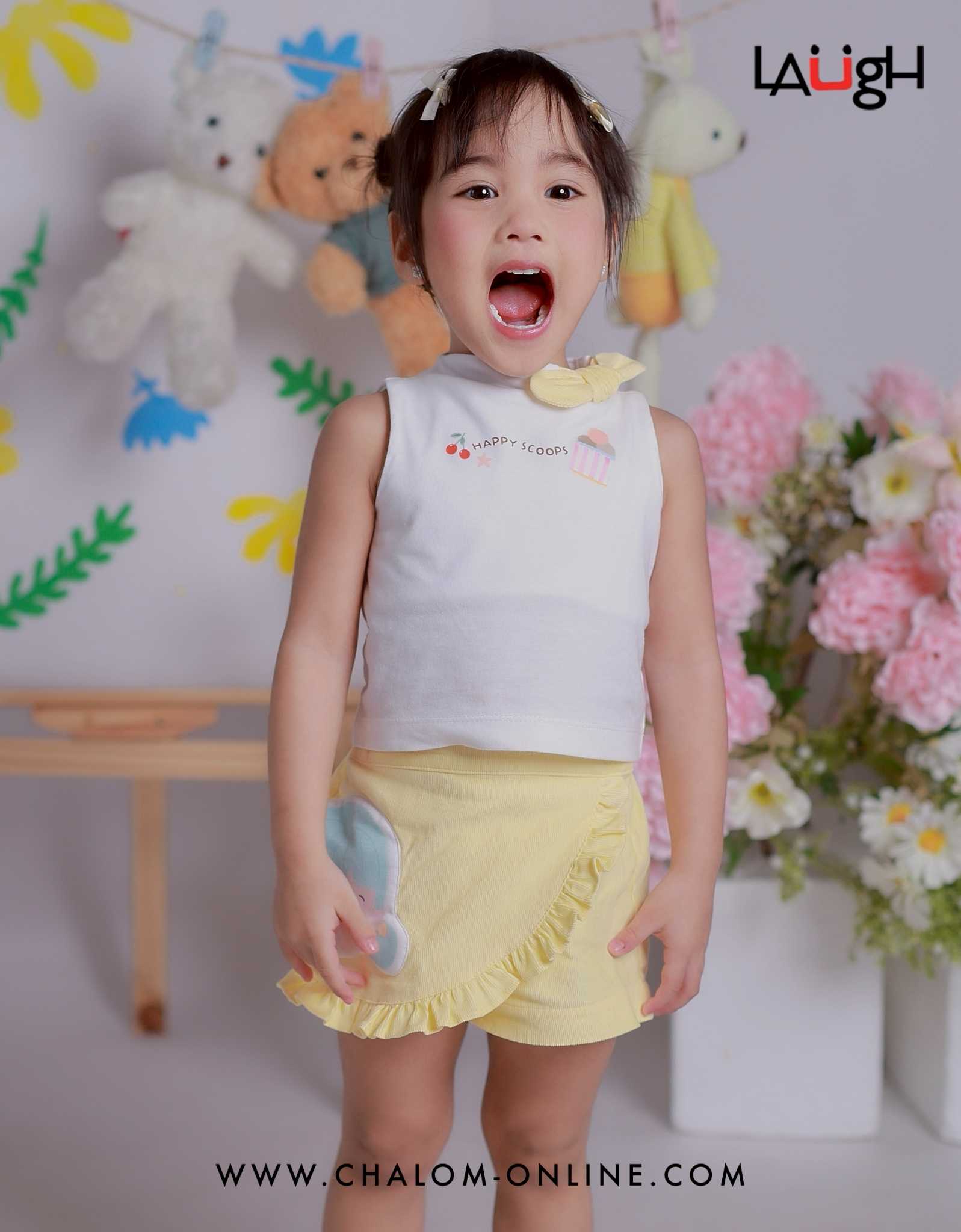 𝐋𝐀𝐔𝐆𝐇 𝐂𝐮𝐭𝐢𝐞 ชุดเซ็ทเสื้อ+กางเกงขาสั้น : MS LA 262+263 CU49