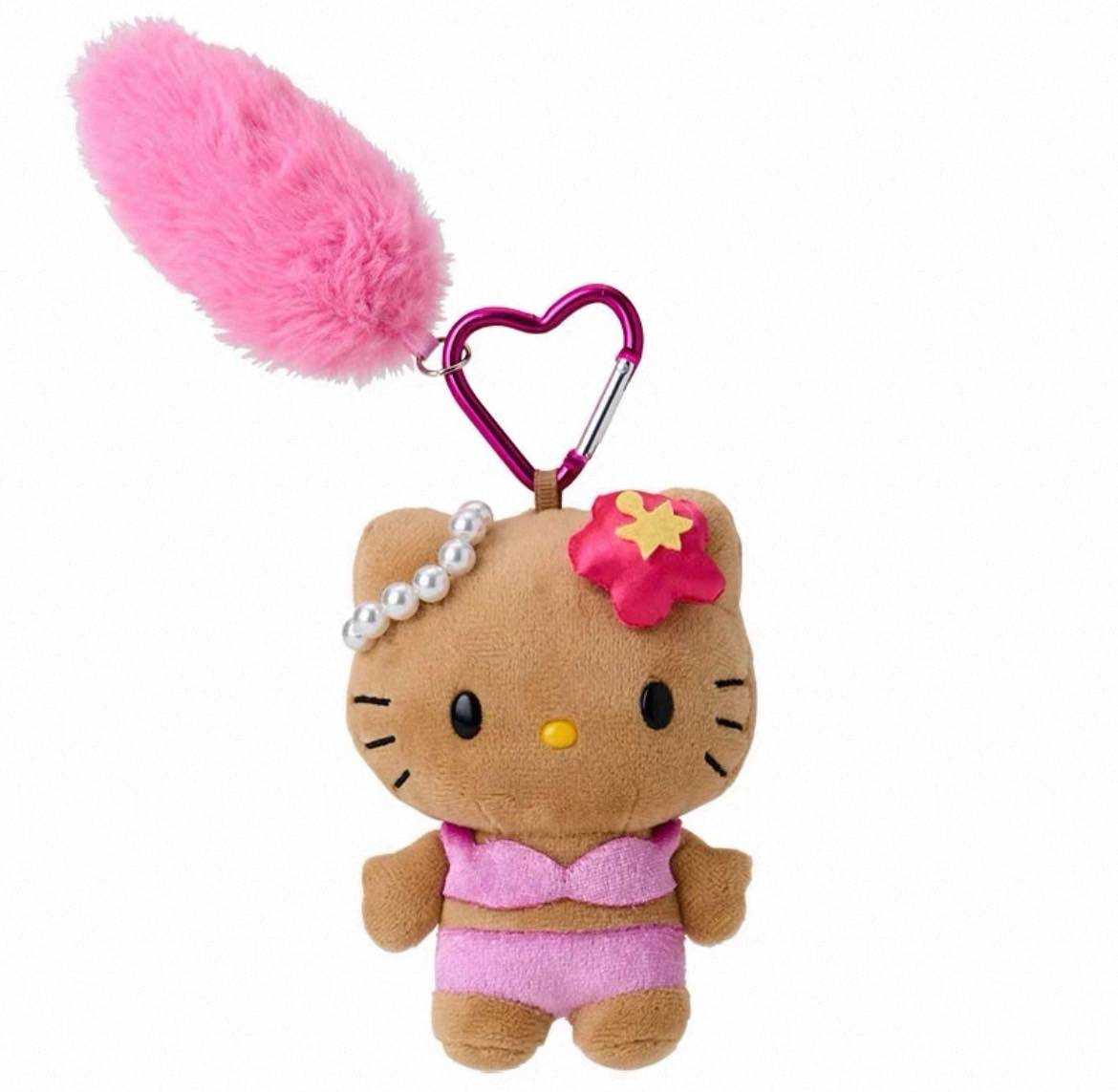 HELLO KITTY HAWAIIAN BEACH OUTFIT PLUSH KEYCHAIN