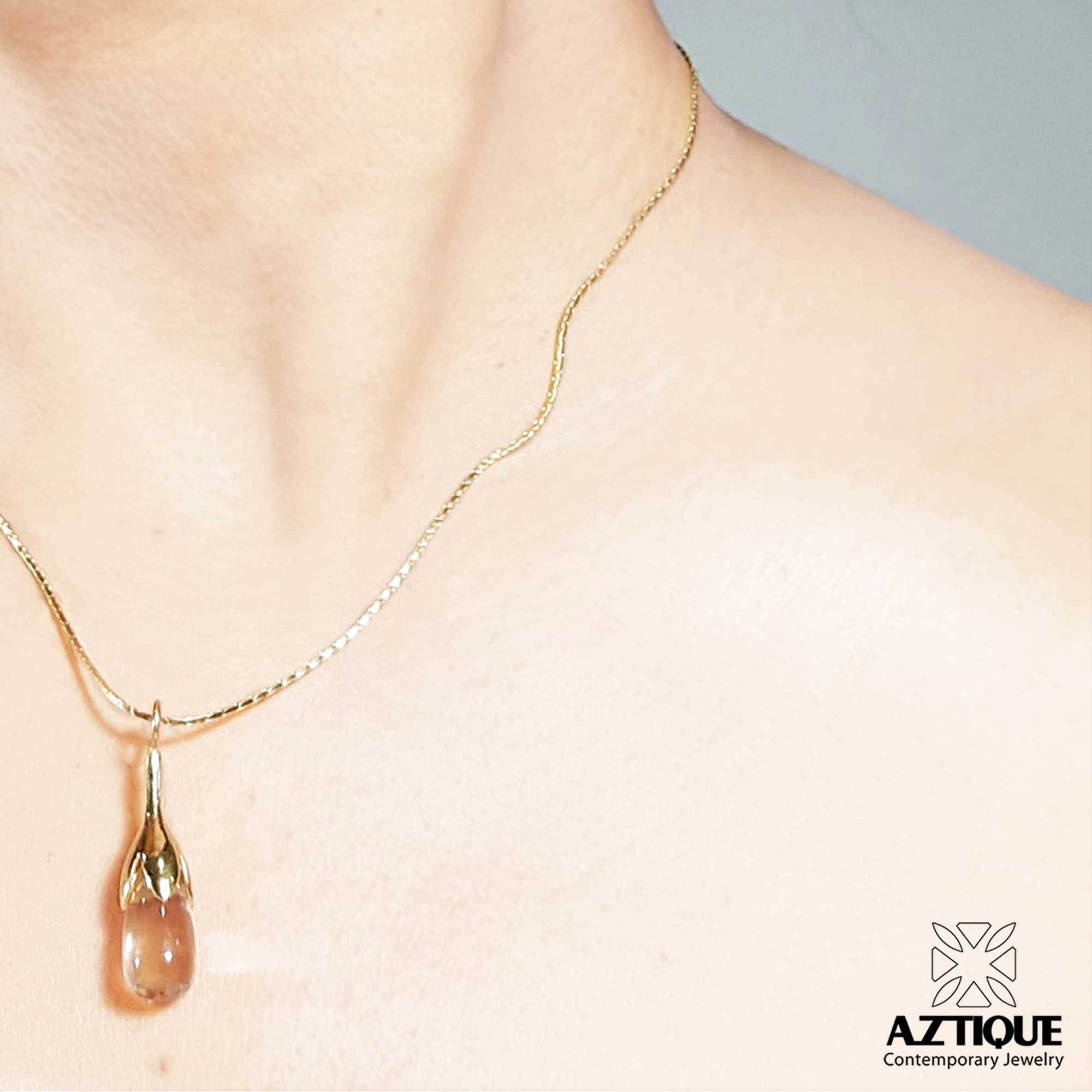 สร้อยคอเงินแท้ จี้  , หยดน้ำค้าง  Morning Dew ,พลอยควอตซ์ใส Clear Quartz, Necklace, Pendant