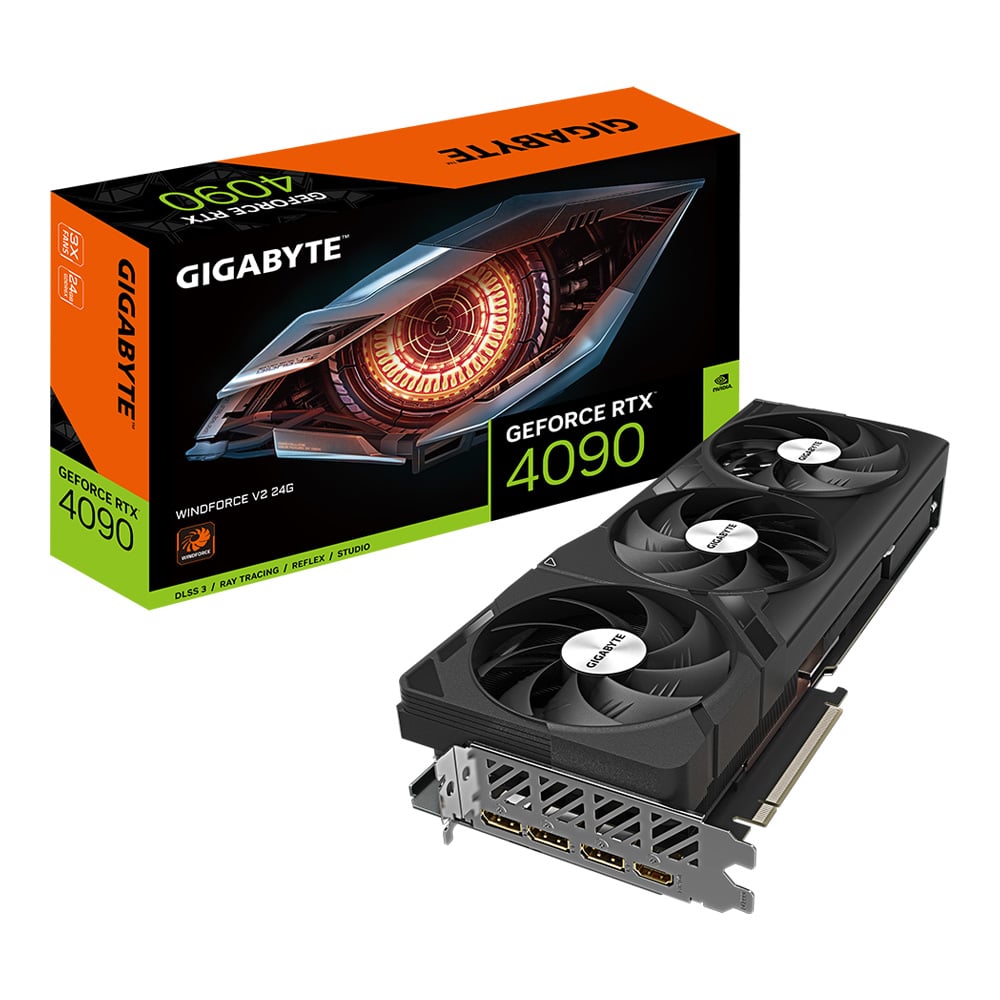 GIGABYTE GEFORCE RTX 4090 WINDFORCE V2 24G (REV. 1.0 ) - 24GB GDDR6X (GV-N4090WF3V2-24GD)