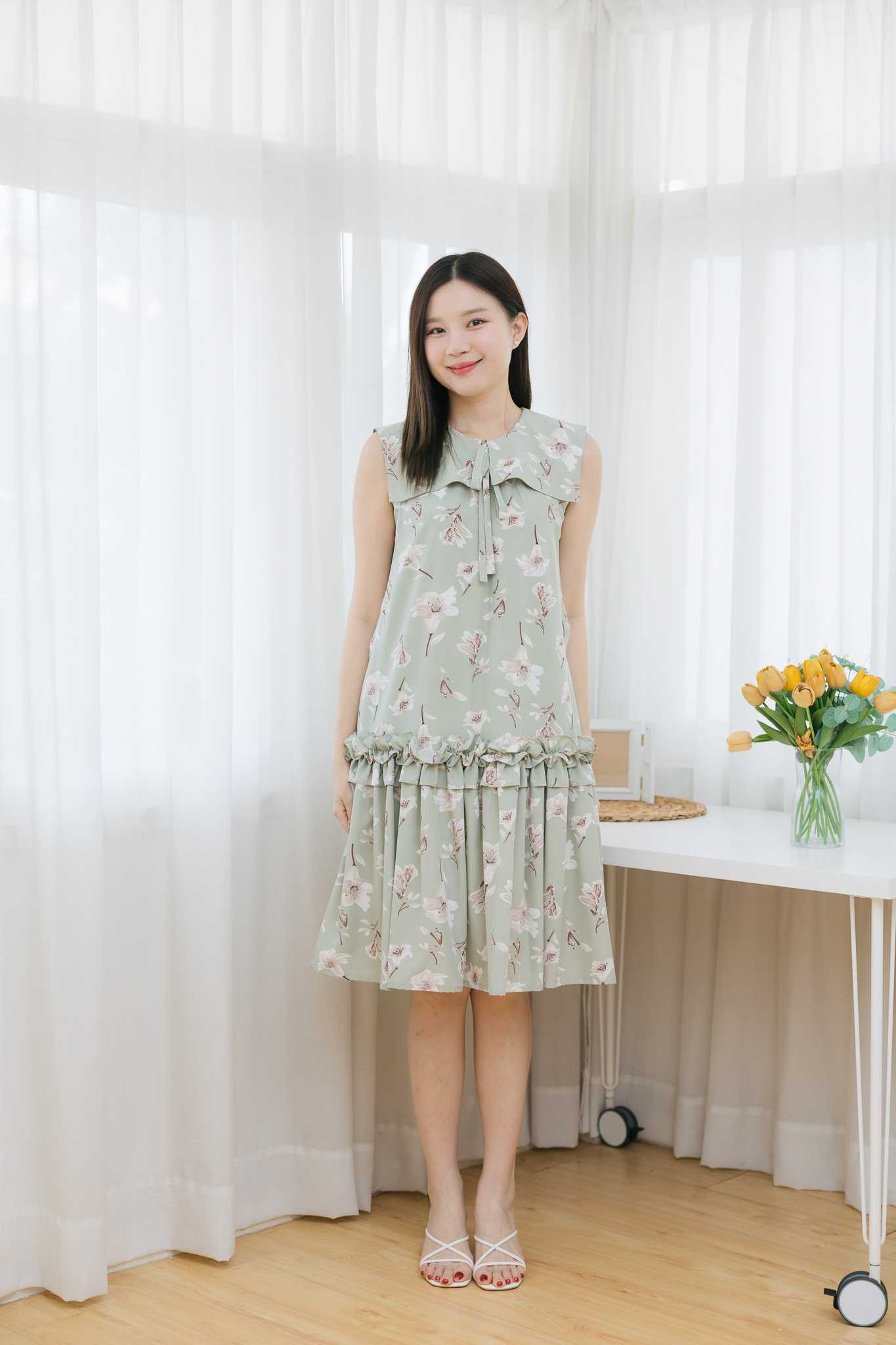 ชุดให้นม Green pistachio dolly dress