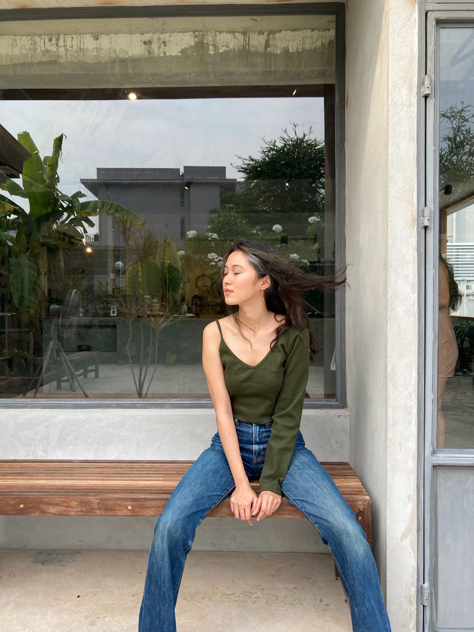 Two ways rib knit top