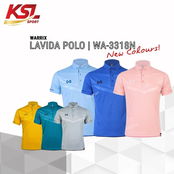Warrix เสื้อโปโล วาริกซ์แขนสั้น พิมพ์ลาย วอริกซ์ WA-3318N 3318 LAVIDA สีใหม่ ทอง,คราม,เทา,น้ำเงิน...