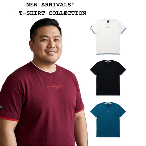 เสื้อยืดไซส์ใหญ่ 2XL-4XL #NR69001 ทรง Oversize ผ้า Cotton พรีเมียม ดีไซน์ขอบแขนซ้อน Layer