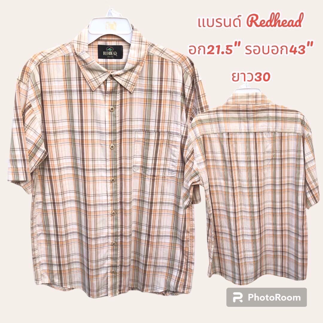 เสื้อเชิ้ตลายสก็อตแขนสั้น งานนอกนำเข้าUSA เนื้อผ้าเกรดพรีเมี่ยม มือ2 สินค้าพร้อมจัดส่ง