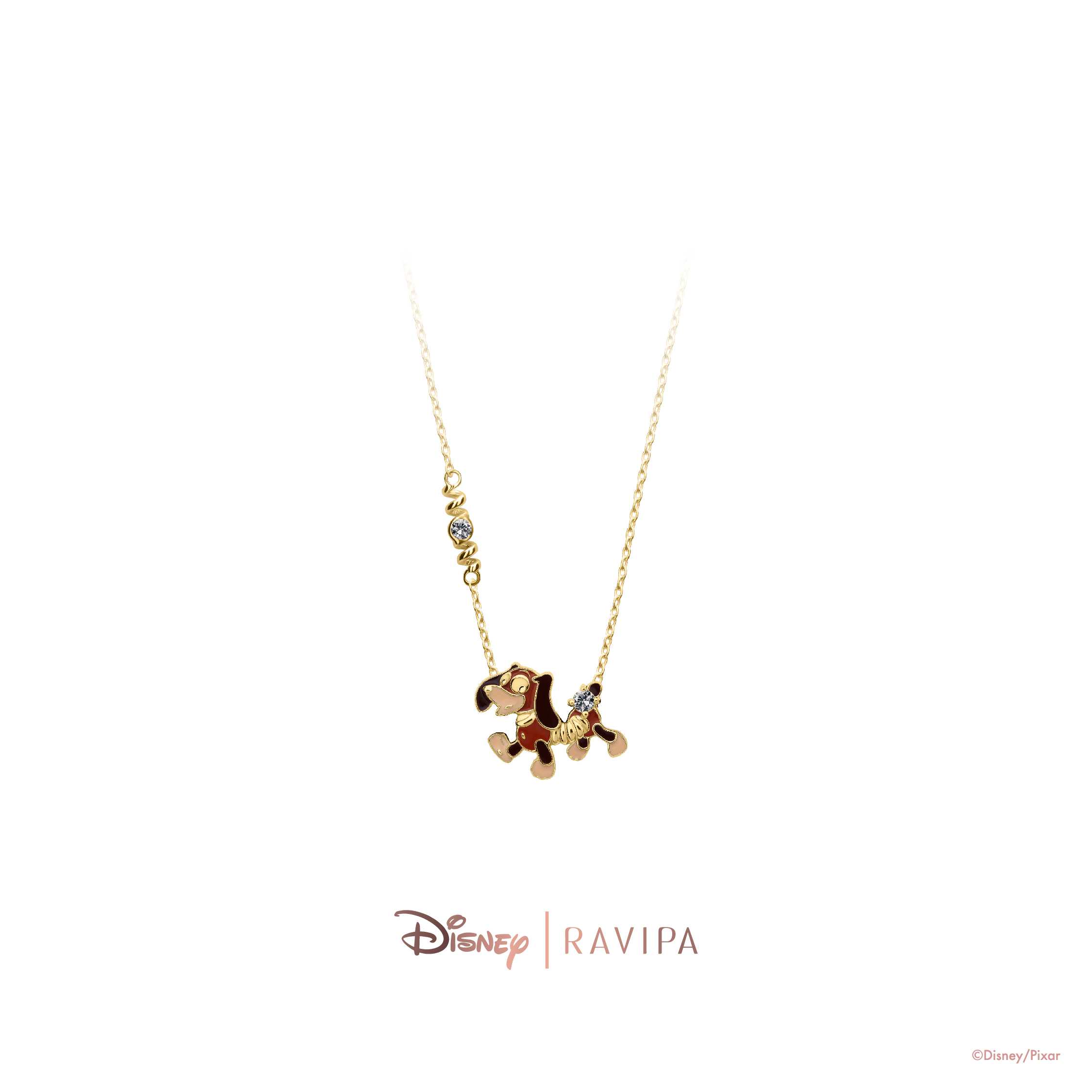 Gold Slinky Dog Necklace
