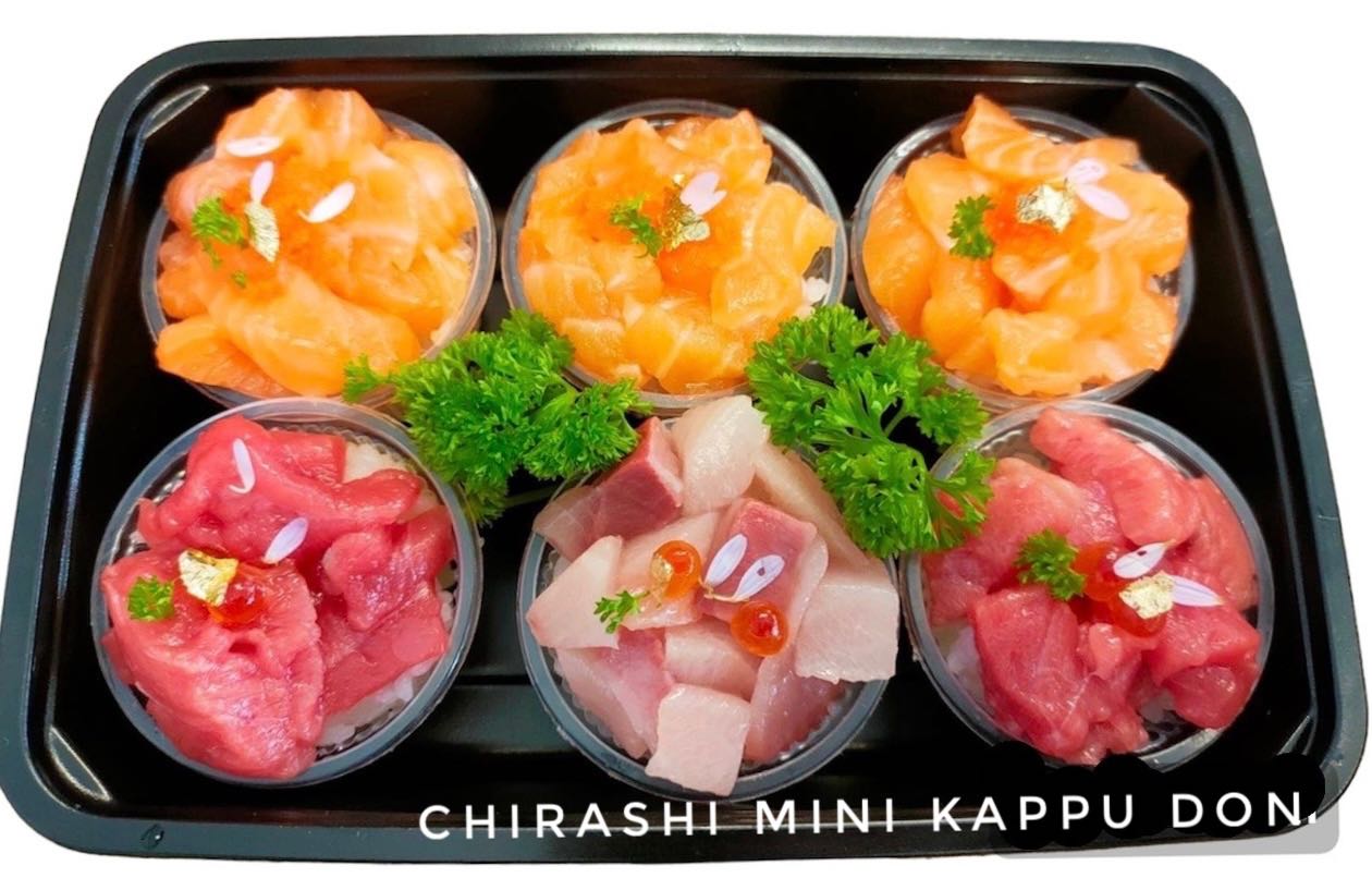 Chirashi Mini Kappu Don ถ้วยละ 50 g 1 เซทได้6ถ้วย