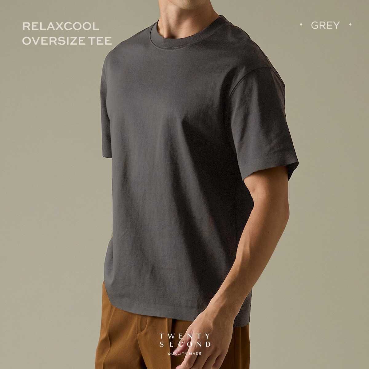 RELAXCOOL OVERSIZE TEE - DARK GREY