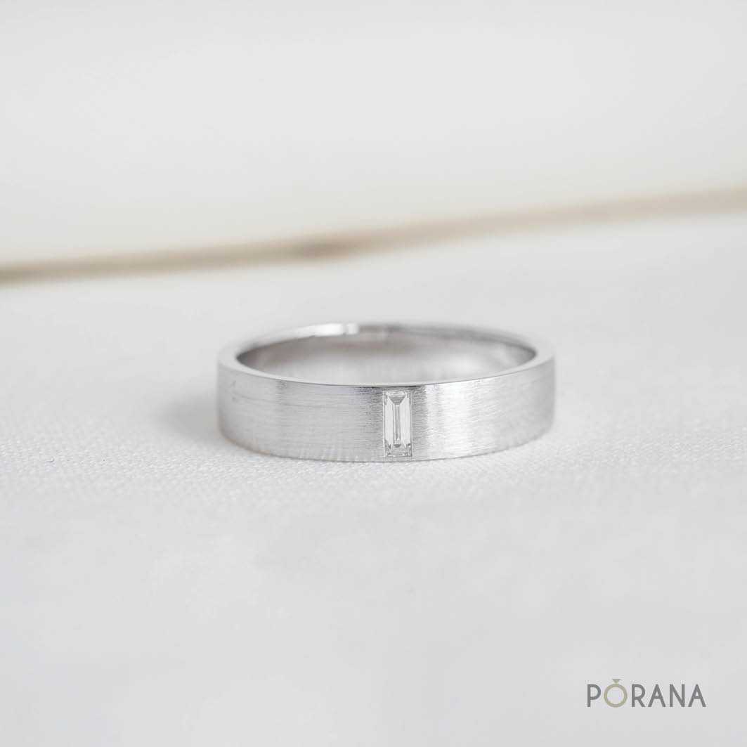 Baguette Diamond Wedding Band แหวนเพชรบาเก็ต R0002Ba