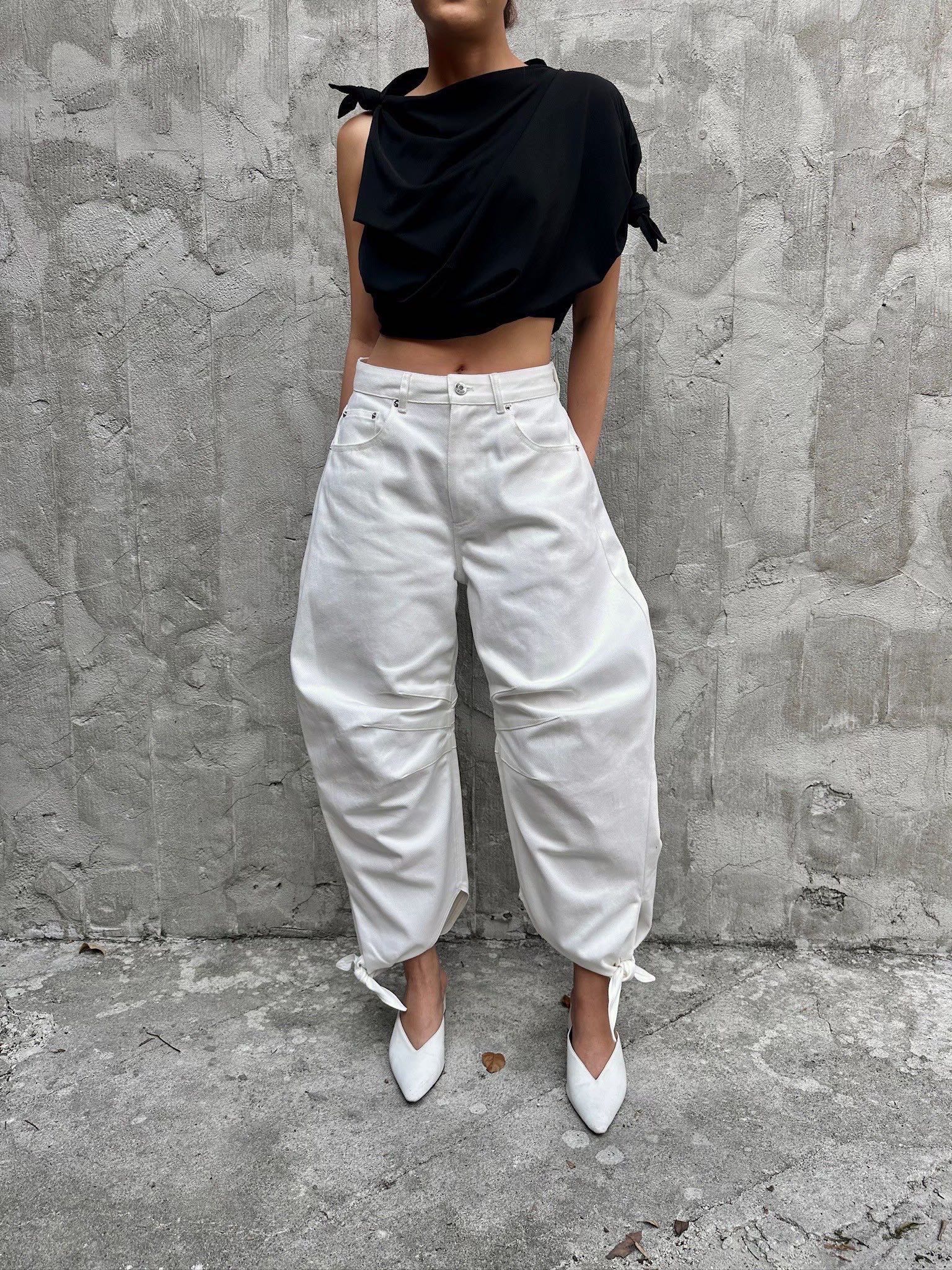 LEJE BANDAL Knot Jeans - WHITE
